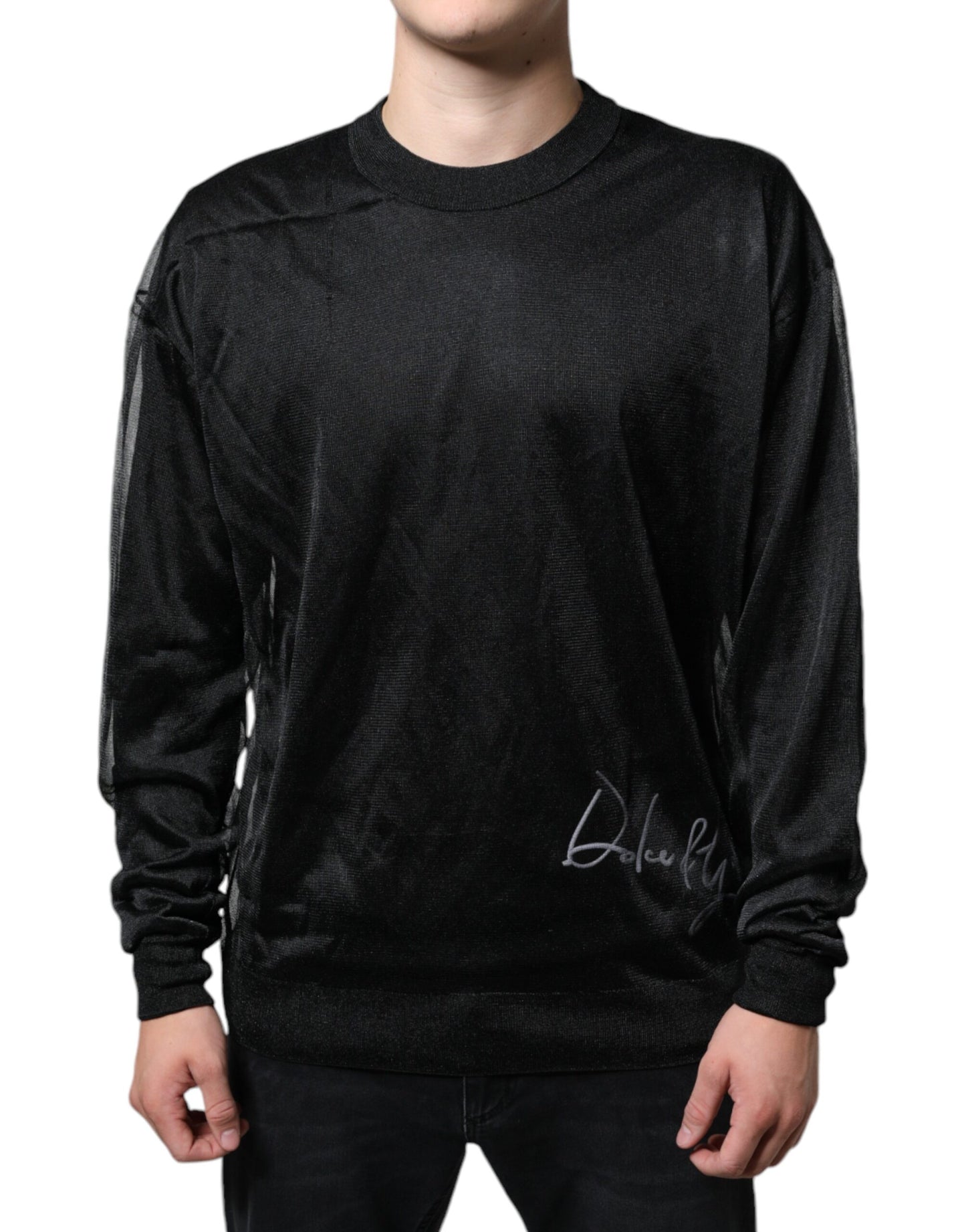 Dolce & Gabbana Black Polyester Pullover Sweatshirt Sweater IT50 / L