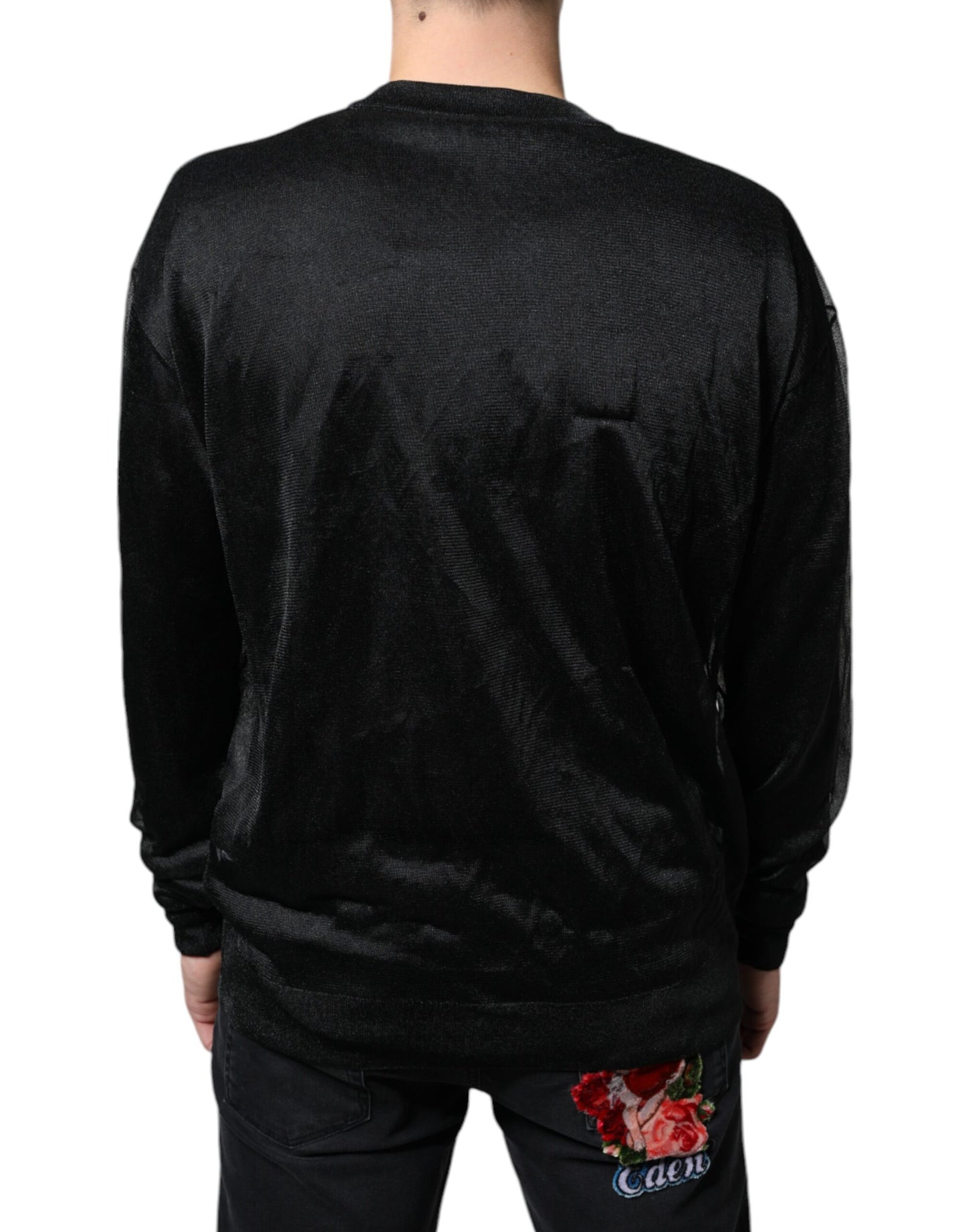 Dolce & Gabbana Black Polyester Pullover Sweatshirt Sweater IT50 / L