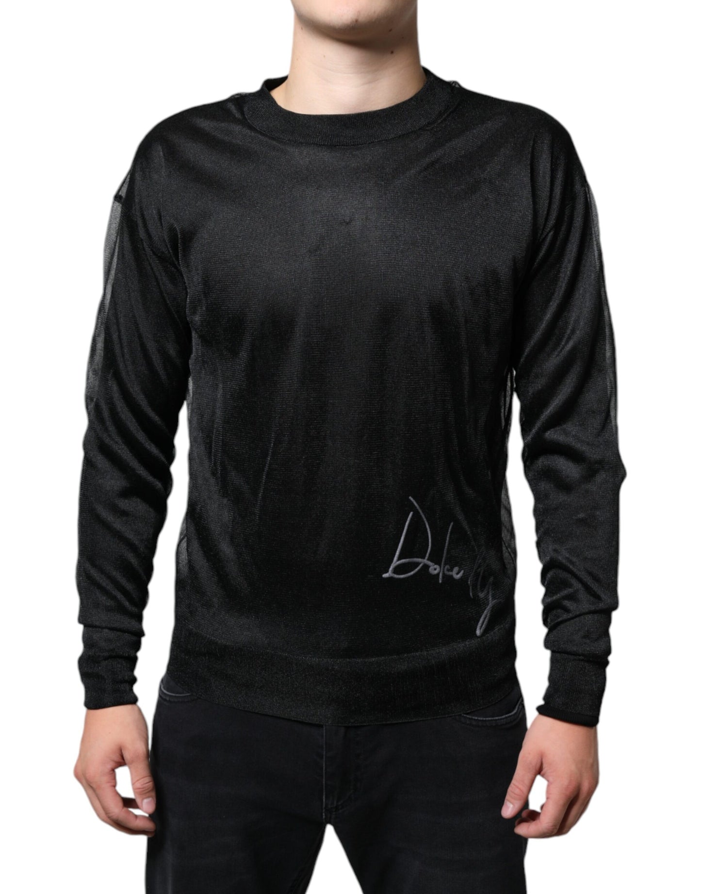 Dolce & Gabbana Black Polyester Pullover Sweatshirt Sweater IT44 / XS