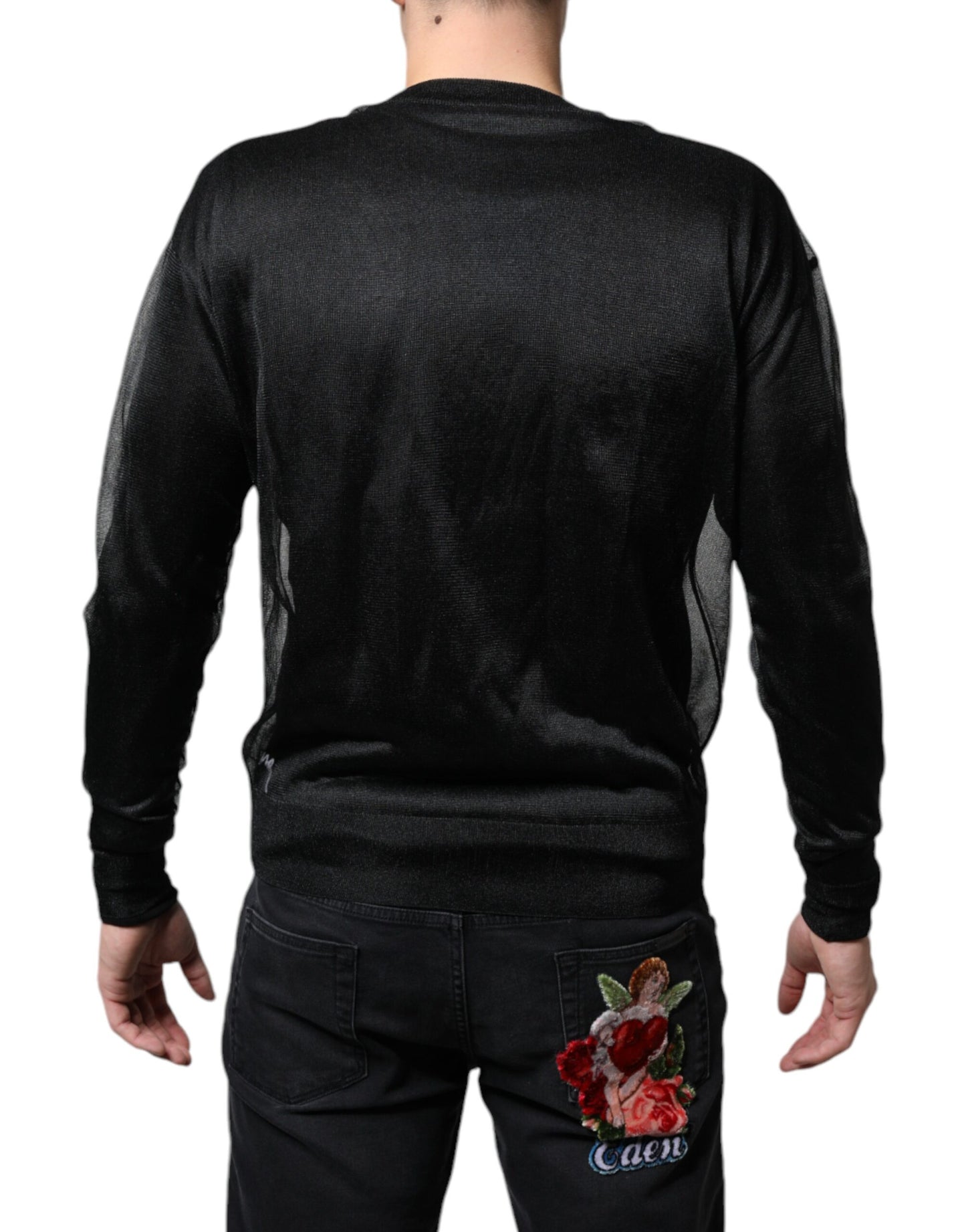 Dolce & Gabbana Black Polyester Pullover Sweatshirt Sweater IT44 / XS