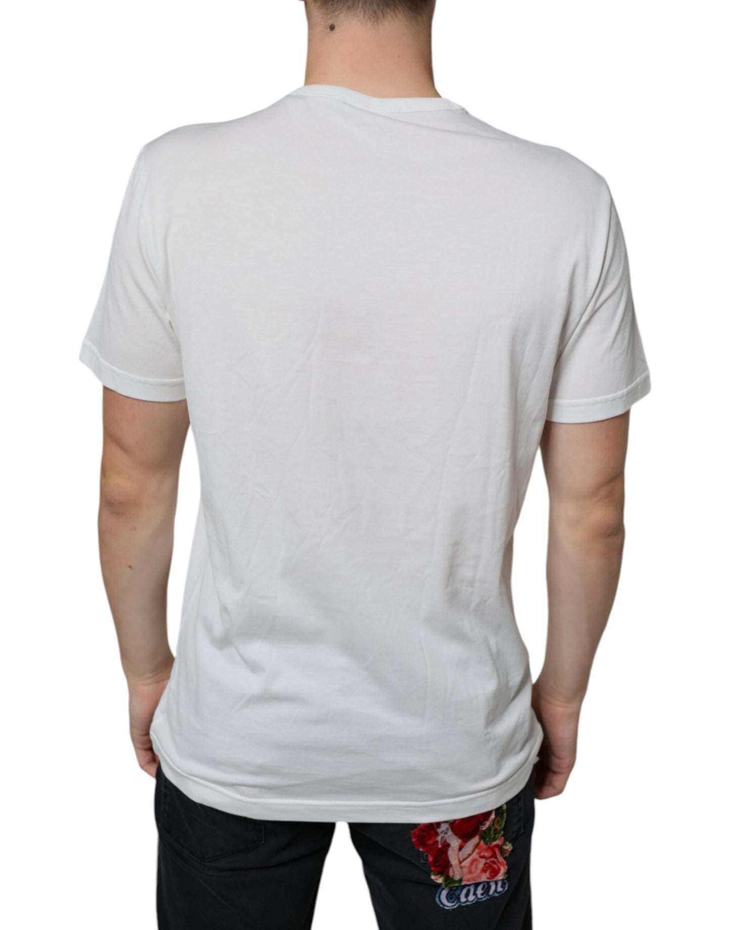 Dolce & Gabbana White Cotton DG Logo Print T-shirt IT52 / XL