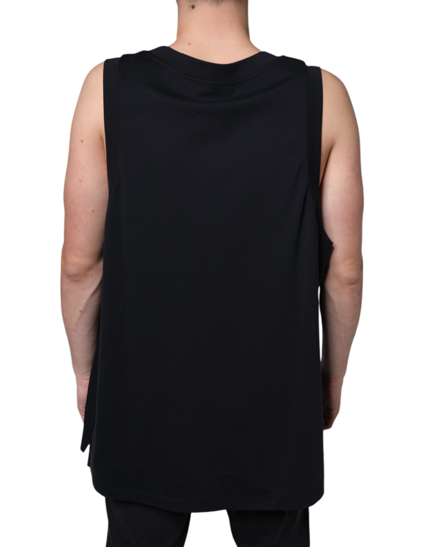 Dolce & Gabbana Black Cotton Born To Be Free Sleeveless T-shirt IT52 / XL