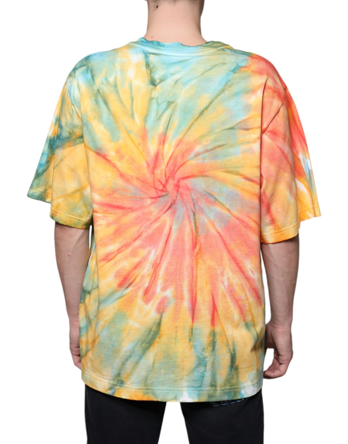 Dolce & Gabbana Multicolor Tie-Dye Logo Cotton T- SHIRT IT54 / XL