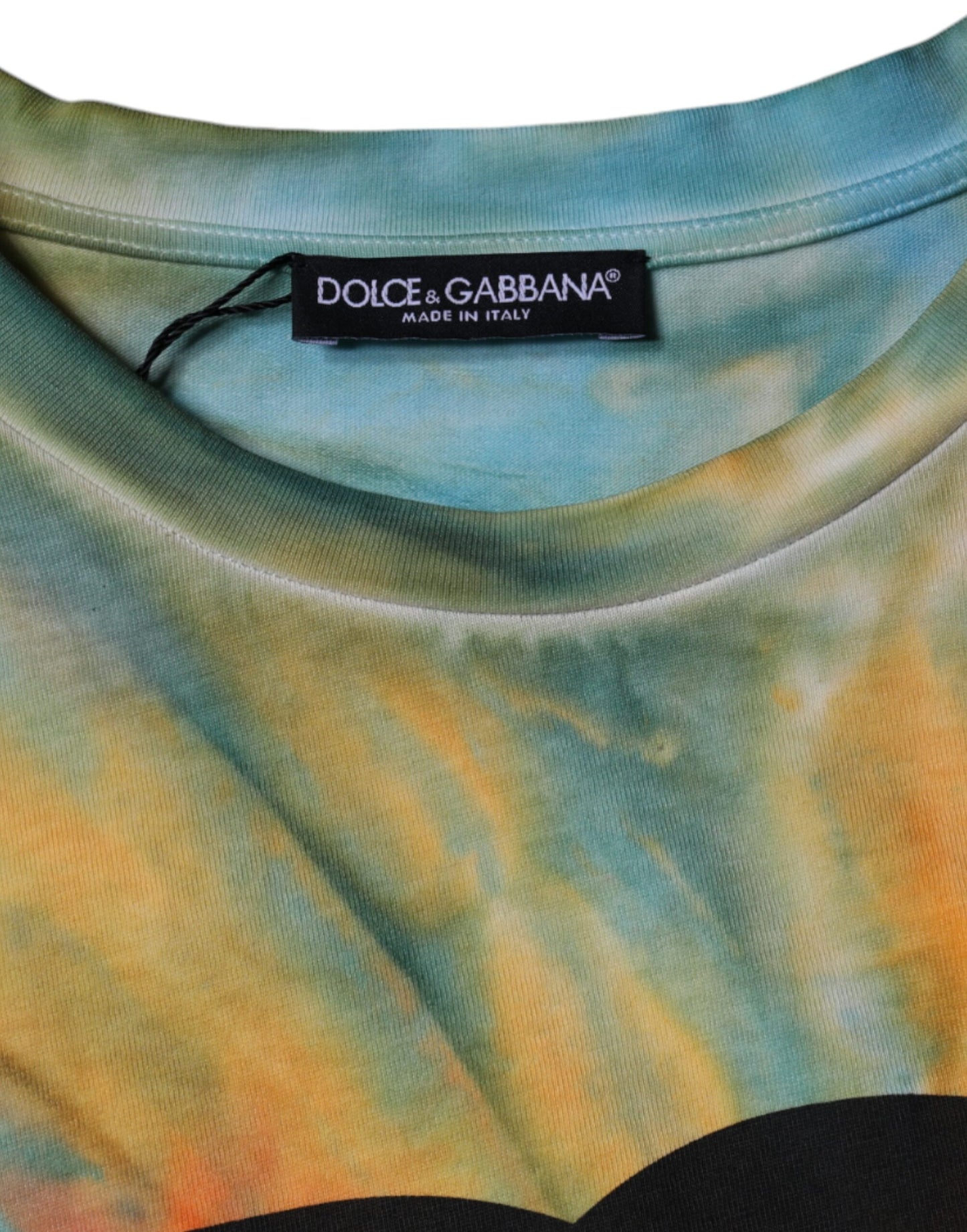 Dolce & Gabbana Multicolor Tie-Dye Logo Cotton T- SHIRT IT54 / XL