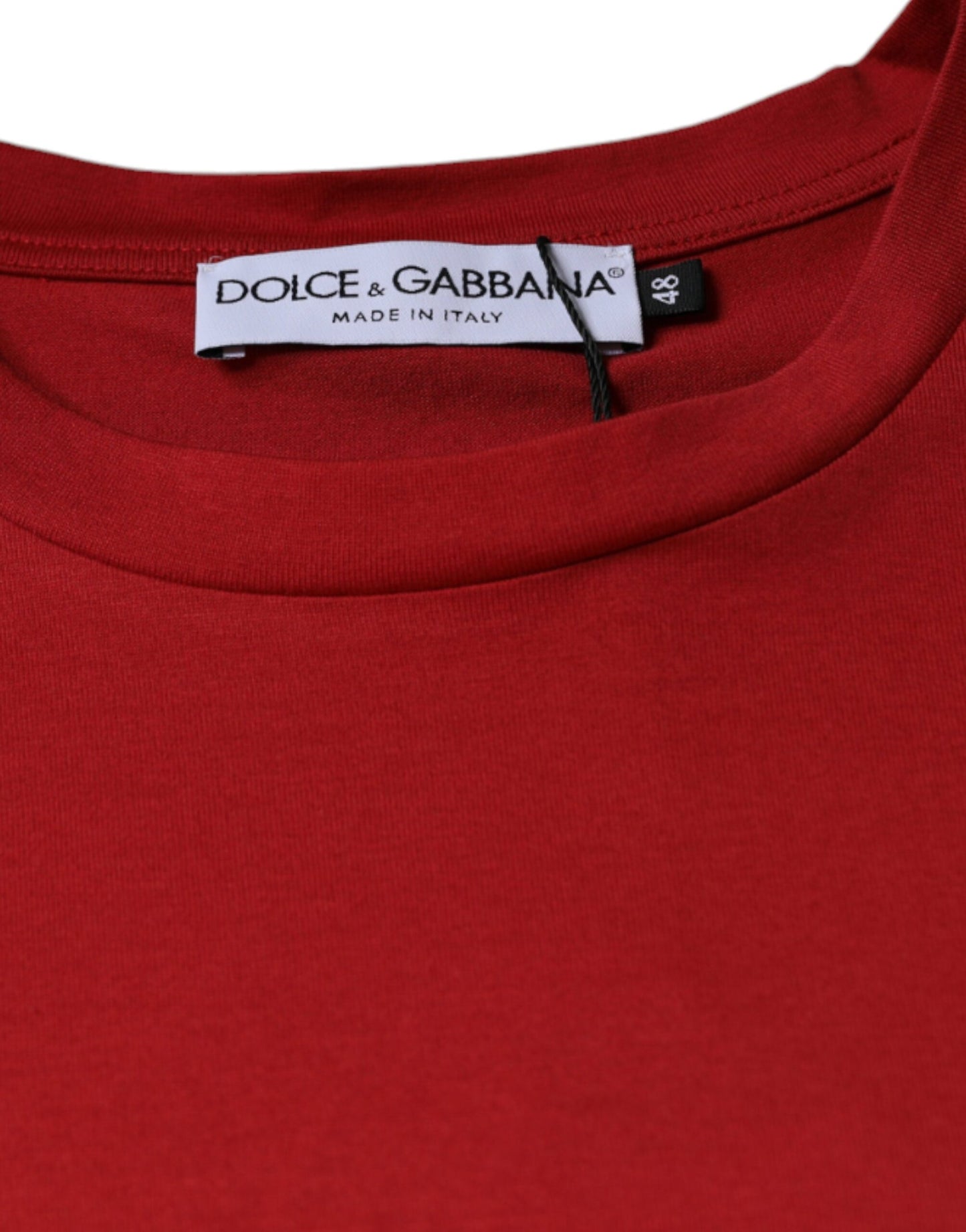 Dolce & Gabbana Red Cotton DG Logo Print Crew Neck T-shirt IT46 / S