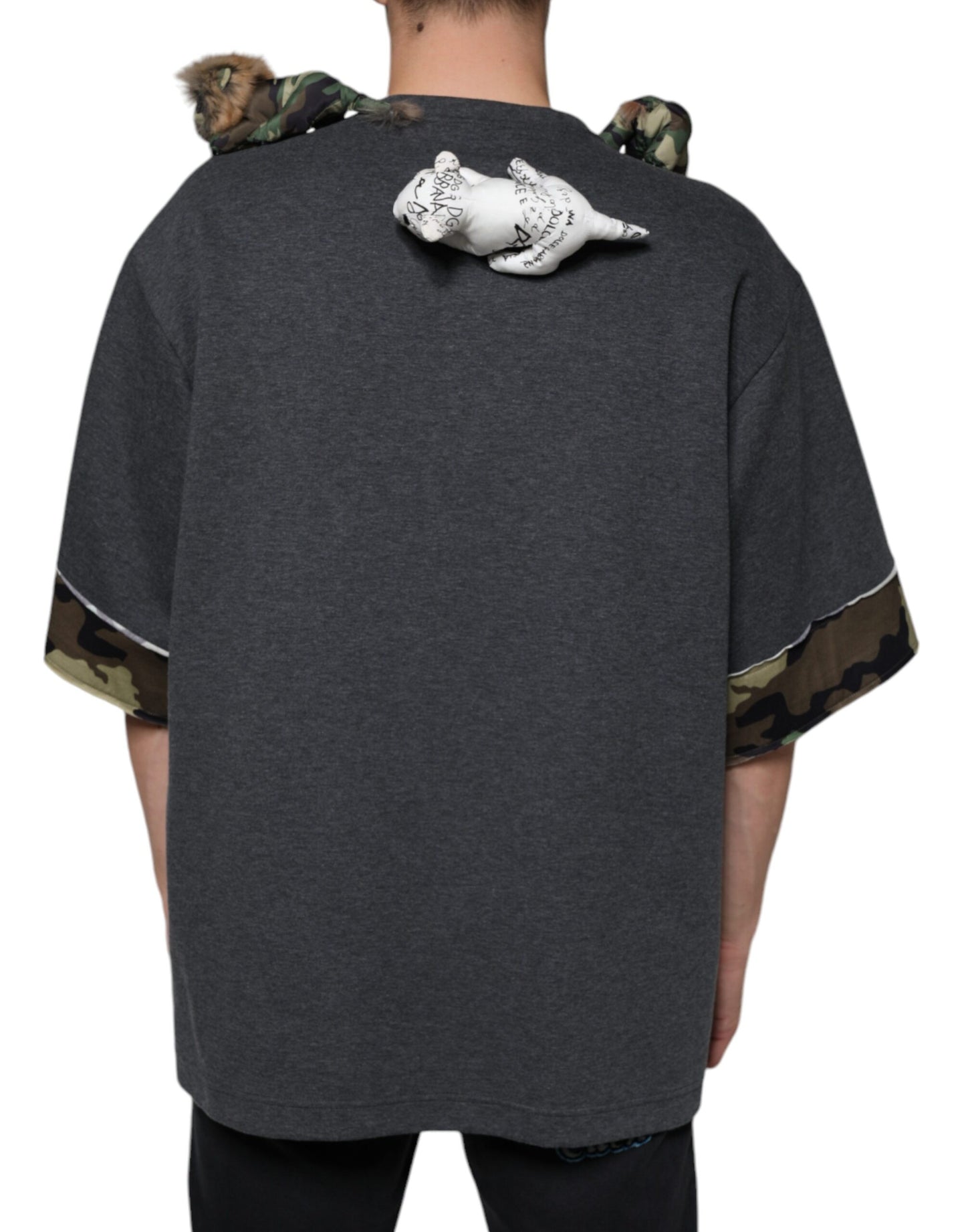 Dolce & Gabbana Gray Camouflage Animal Stuff Cotton T-shirt IT52 / XL