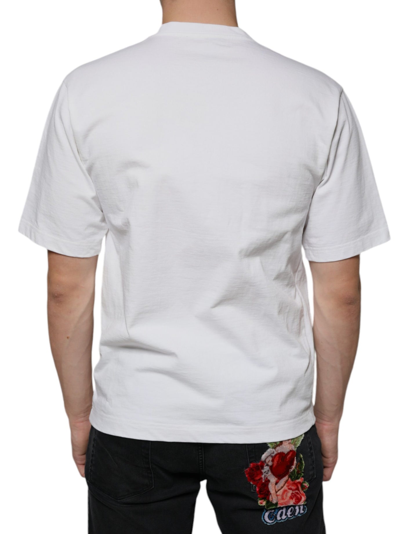 Dolce & Gabbana White Cotton DG Logo Print Casual T-shirt IT44 / XS