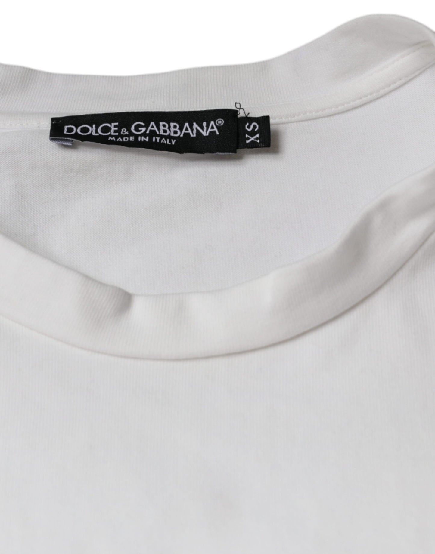 Dolce & Gabbana White Cotton DG Logo Print Casual T-shirt IT44 / XS