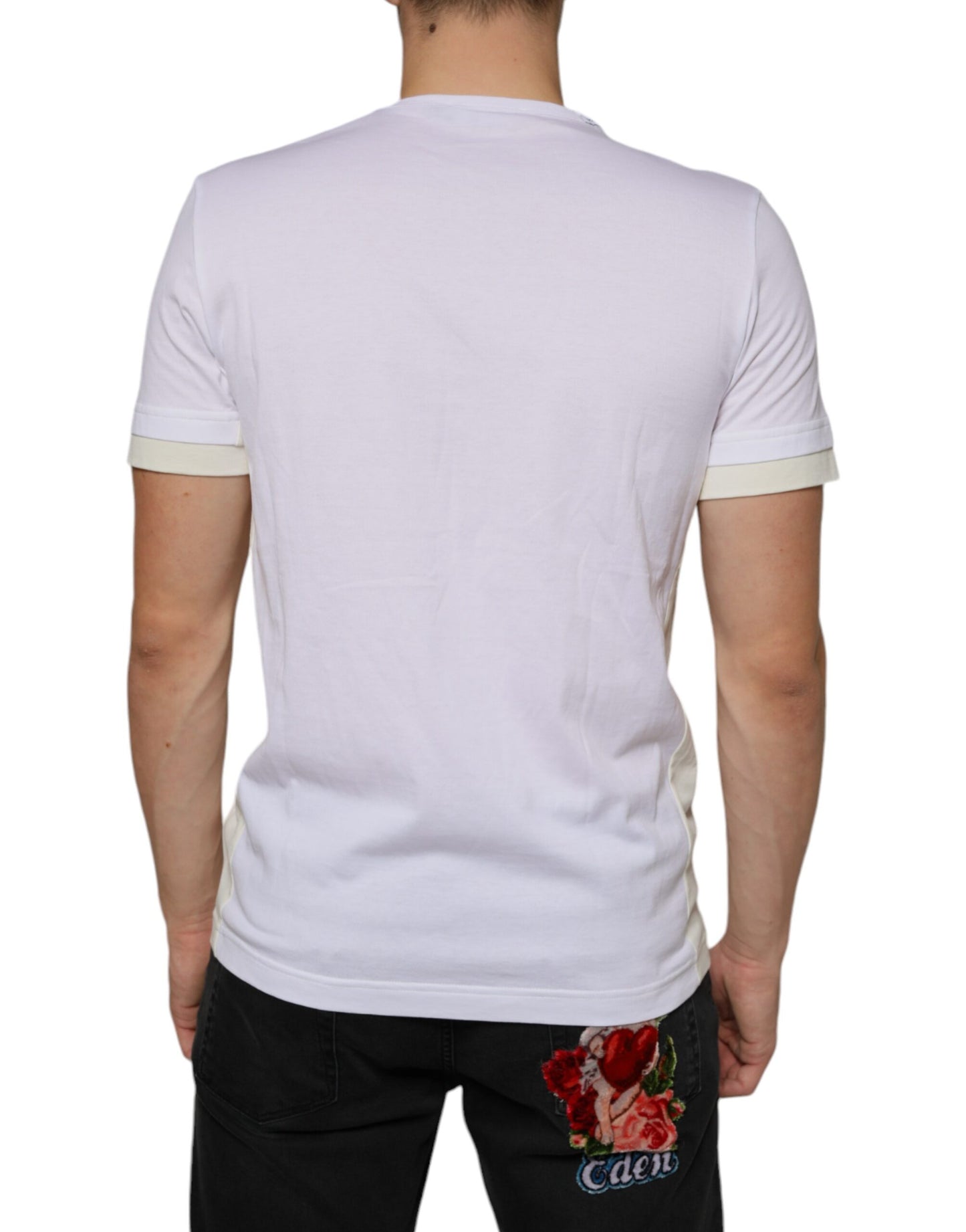 Dolce & Gabbana White Cotton Pocket Short Sleeves T-shirt IT48 / M