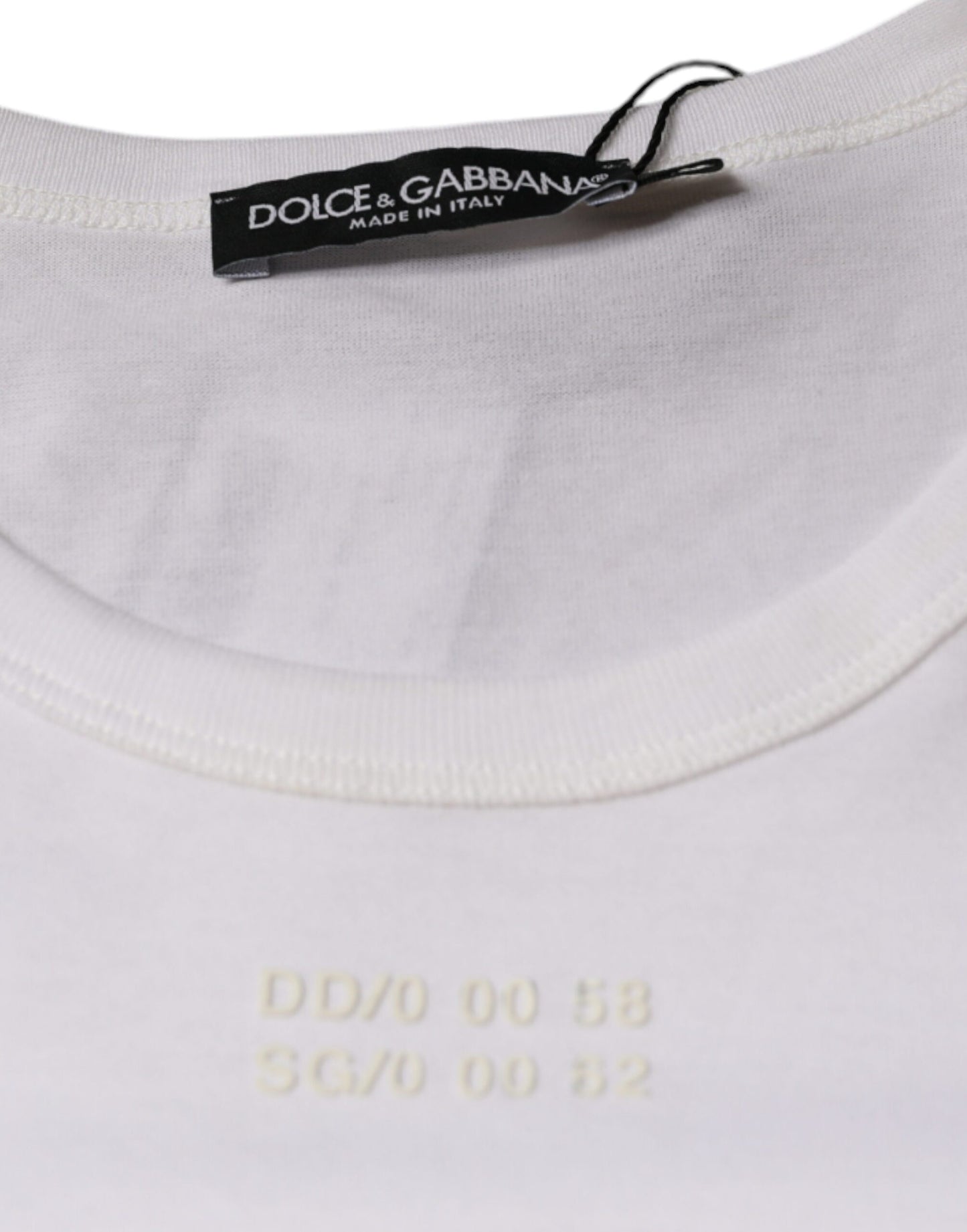 Dolce & Gabbana White Cotton Pocket Short Sleeves T-shirt IT48 / M