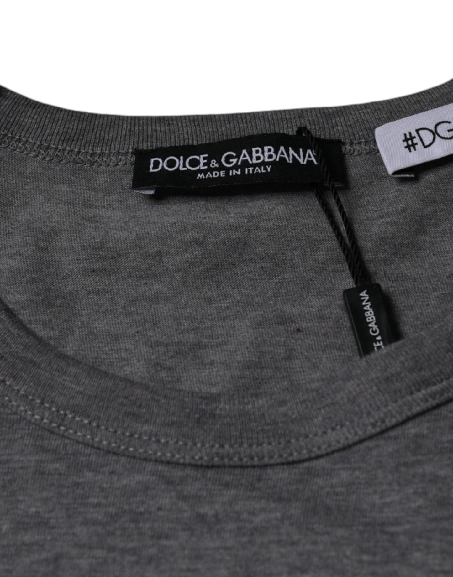 Dolce & Gabbana Gray Cotton #DGFamily Short Sleeves T-shirt IT52 / XL