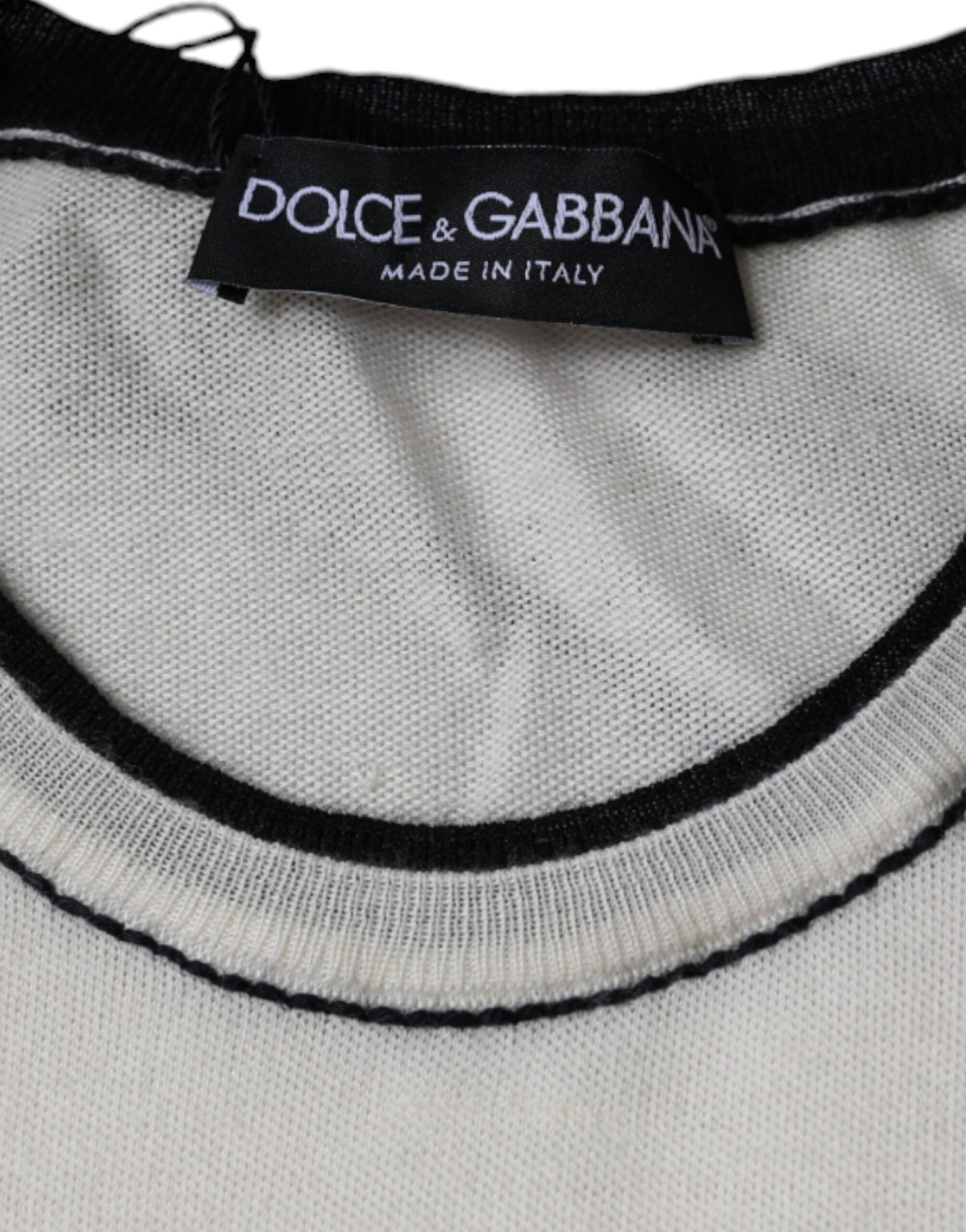 Dolce & Gabbana Off White Cashmere Short Sleeves T-shirt IT44 / XS