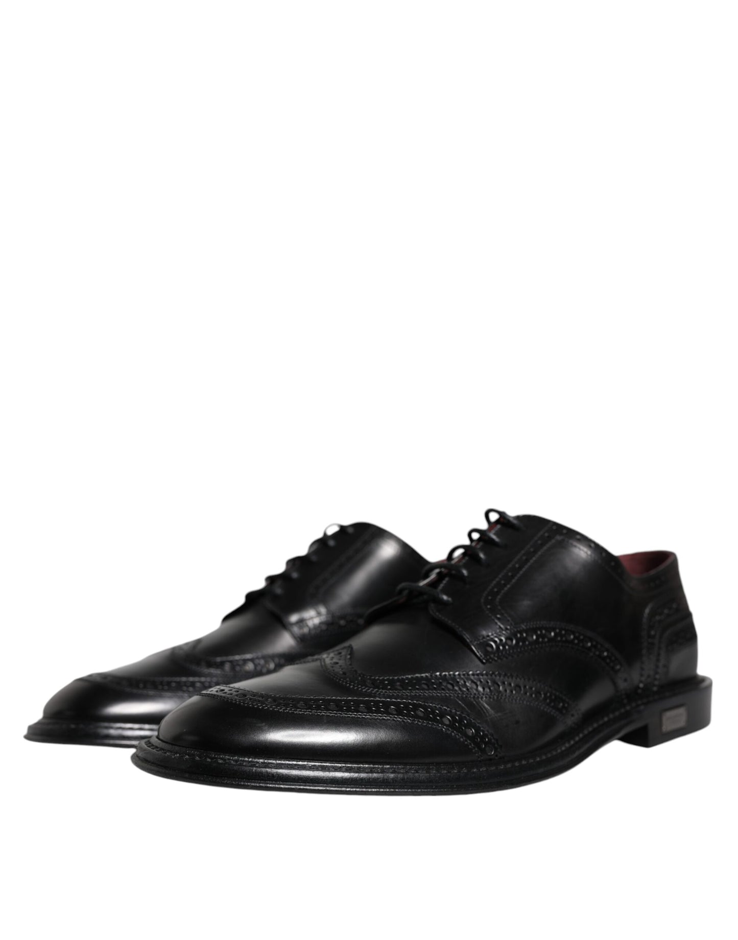 Dolce & Gabbana Black Leather Oxford Wingtip Formal Shoes EU43 / US10