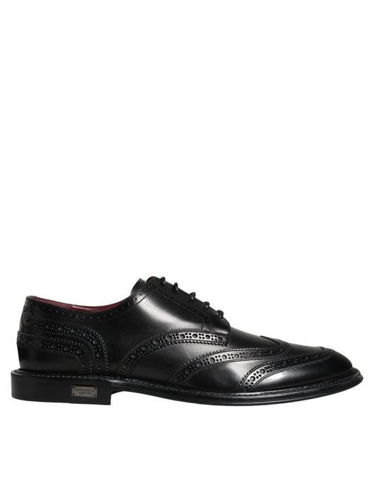 Dolce & Gabbana Black Leather Oxford Wingtip Formal Shoes EU43 / US10