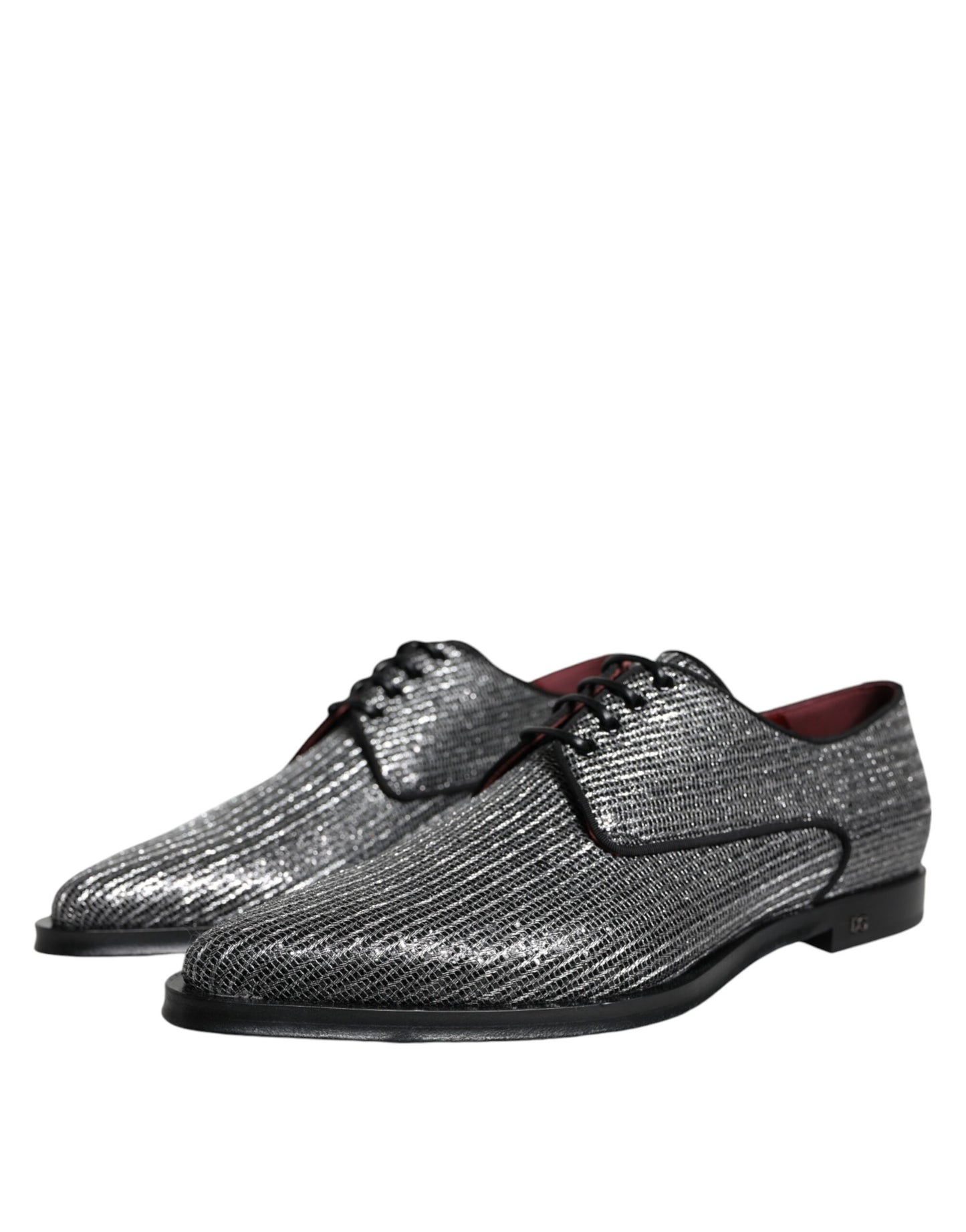 Dolce & Gabbana Silver Polyurethane Derby Formal Dress Shoes EU43 / US10