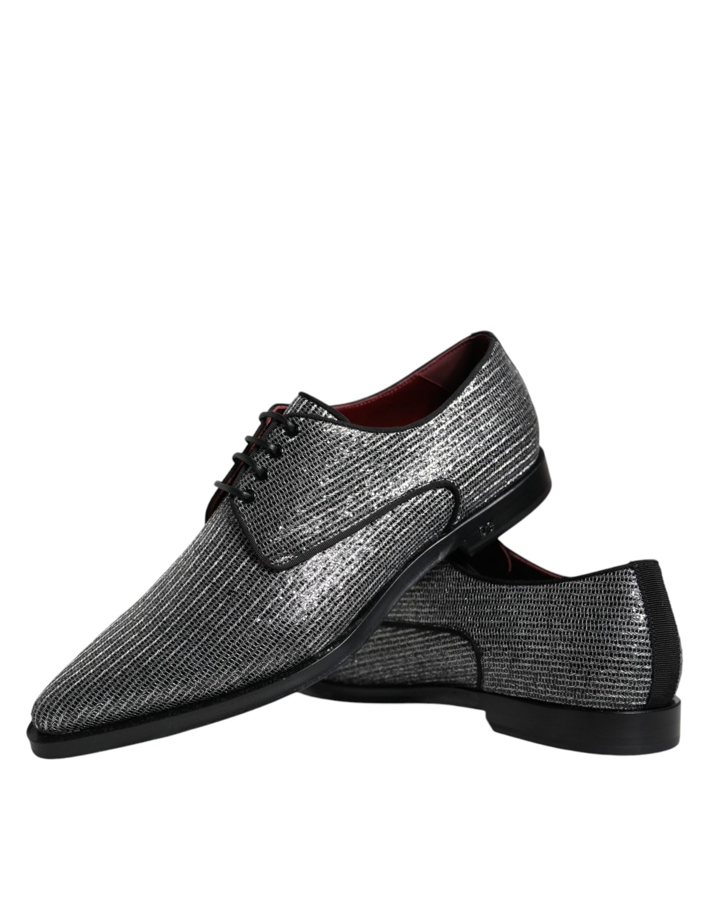 Dolce & Gabbana Silver Polyurethane Derby Formal Dress Shoes EU43 / US10