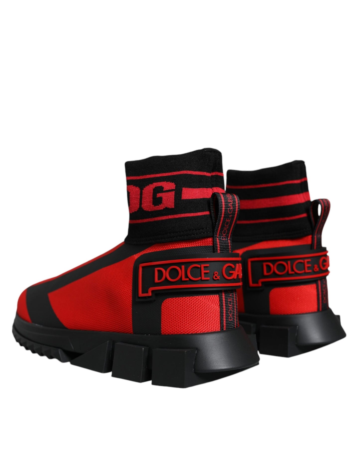 Dolce & Gabbana Red Black Fabric High Top Sorrento Sneakers Shoes EU40 / US7