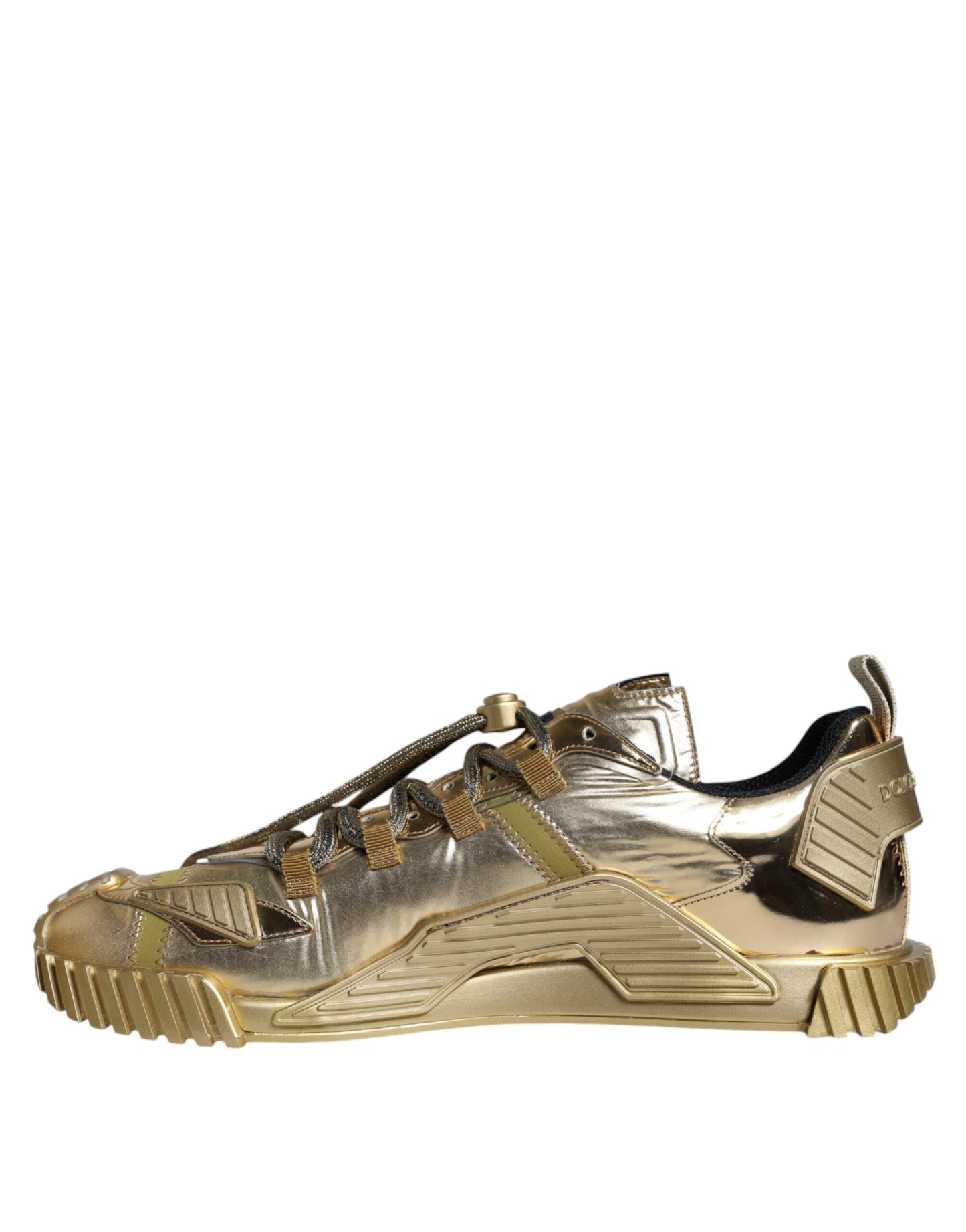 Dolce & Gabbana Gold Stretch Lace Up NS1 Sneakers Shoes EU45 / US12