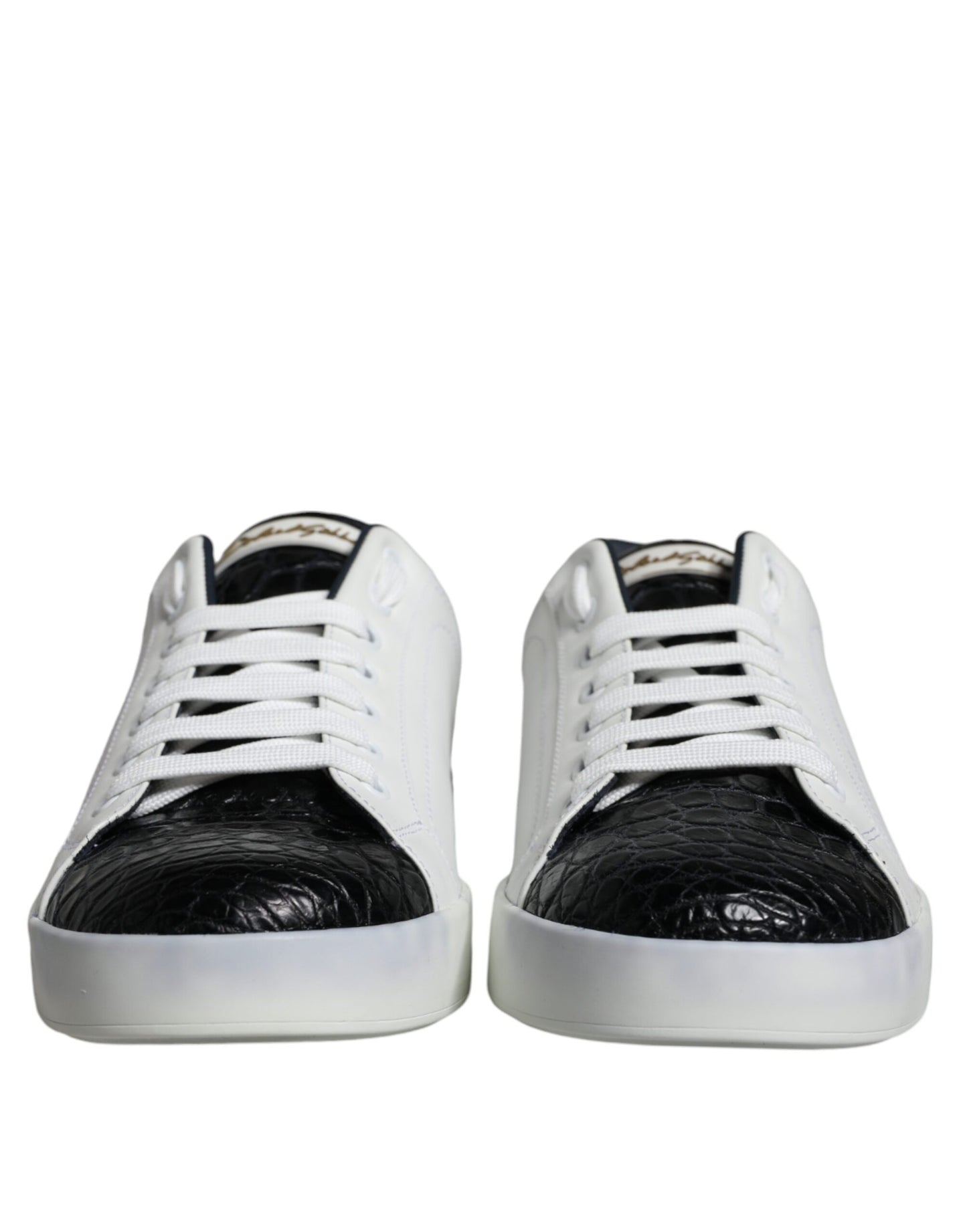 Dolce & Gabbana Black Leather Logo Portofino Sneaker Shoes EU39 / US6