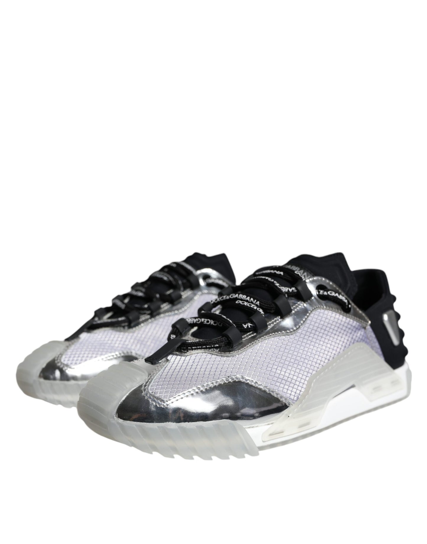 Dolce & Gabbana Silver Black Nylon NS1 Low Top Sneakers Shoes EU40 / US7