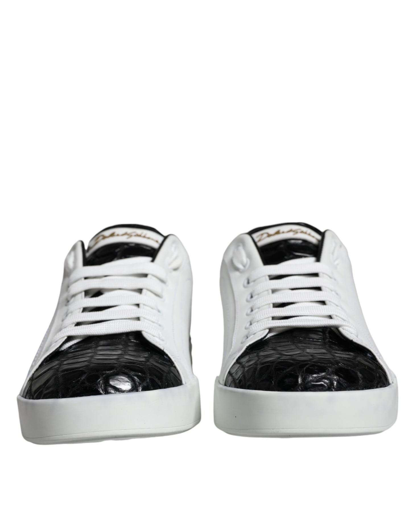 Dolce & Gabbana Black Leather Logo Portofino Sneaker Shoes EU39 / US6