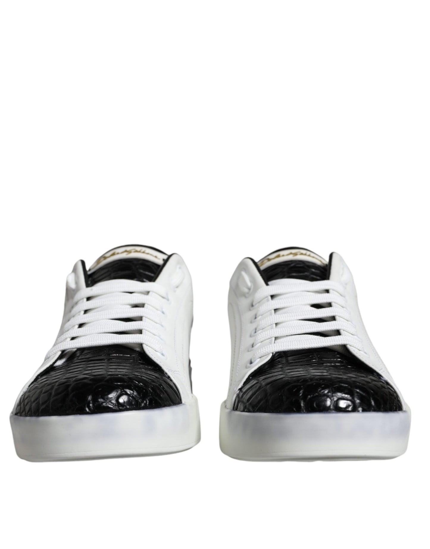 Dolce & Gabbana Black Leather Logo Portofino Sneaker Shoes EU41 / US8