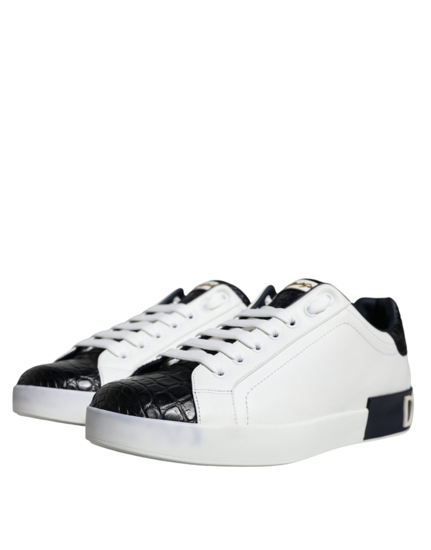 Dolce & Gabbana White Leather Logo Portofino Sneaker Shoes EU40.5 / US7.5