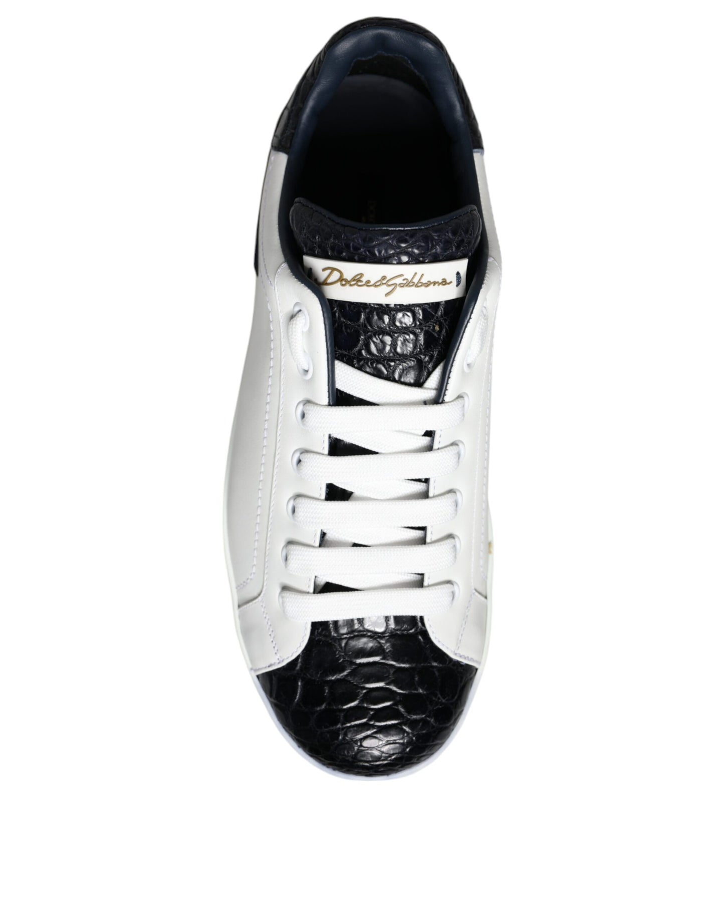 Dolce & Gabbana White Leather Logo Portofino Sneaker Shoes EU40.5 / US7.5