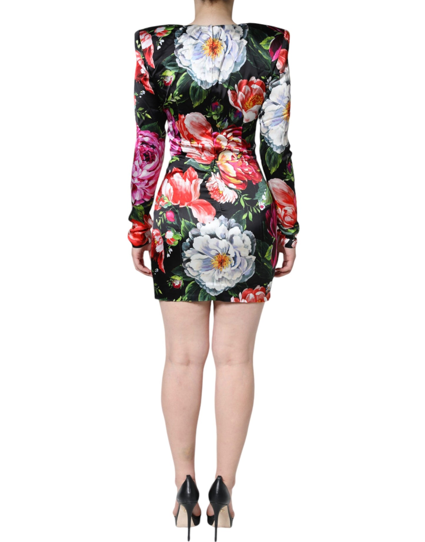 Dolce & Gabbana Multicolor Floral Print Sheath Mini Dress IT42 / M