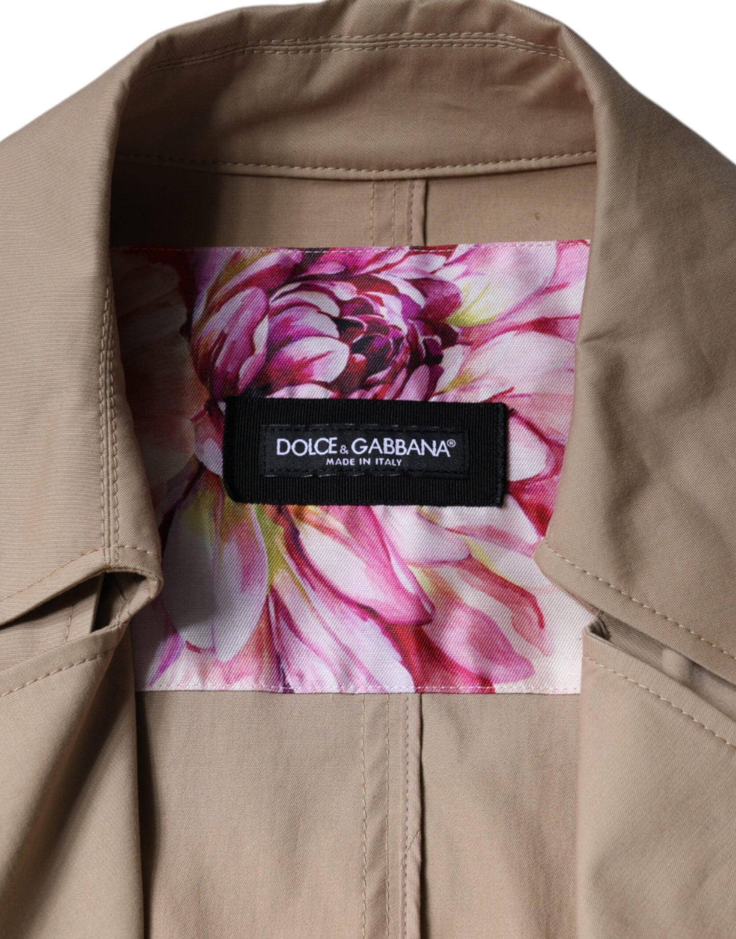 Dolce & Gabbana Khaki Double Breasted Trench Coat Jacket IT40 | S