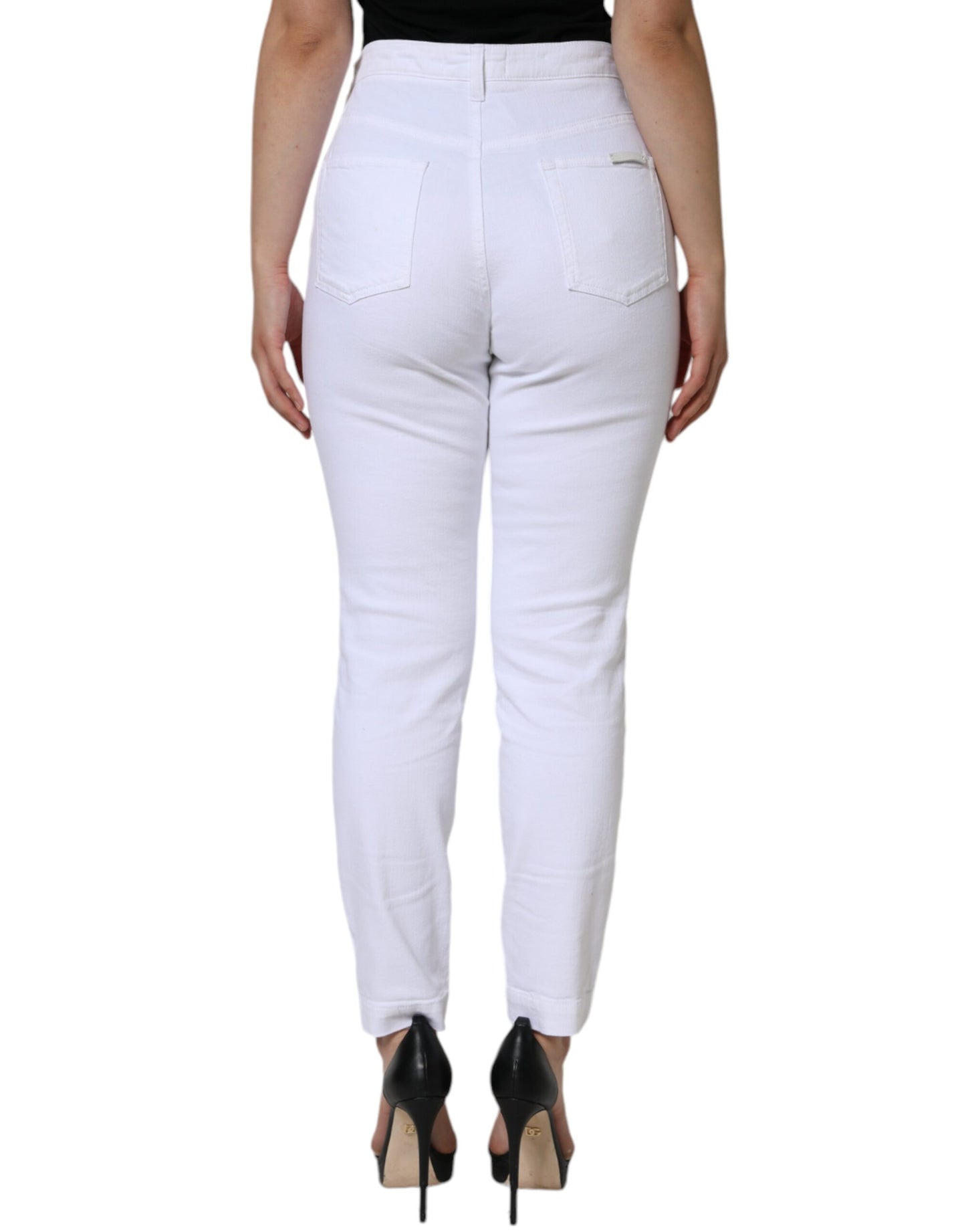 Dolce & Gabbana White Cotton Stretch AUDREY Skinny Jeans IT48 / XXL