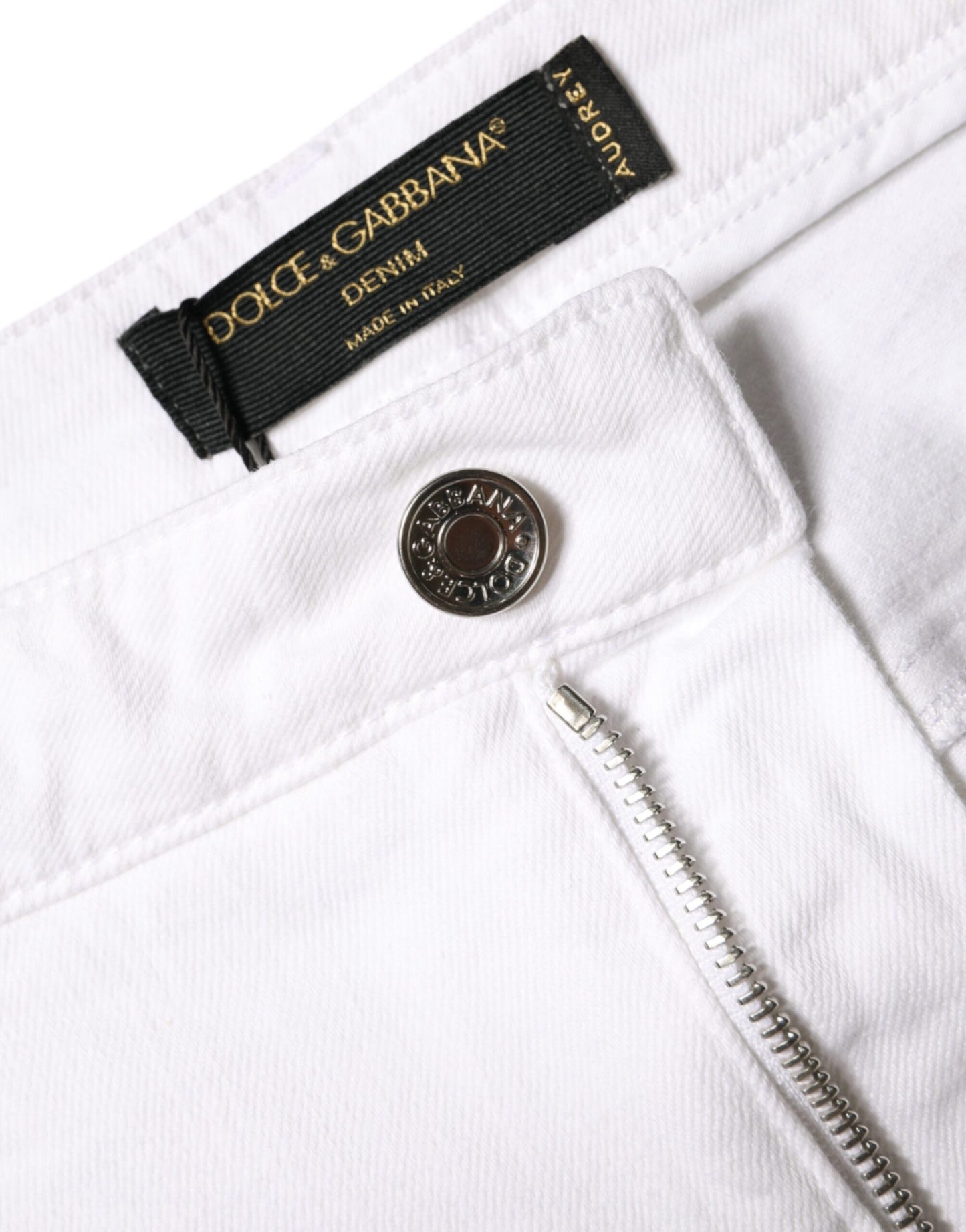 Dolce & Gabbana White Cotton Stretch AUDREY Skinny Jeans IT48 / XXL