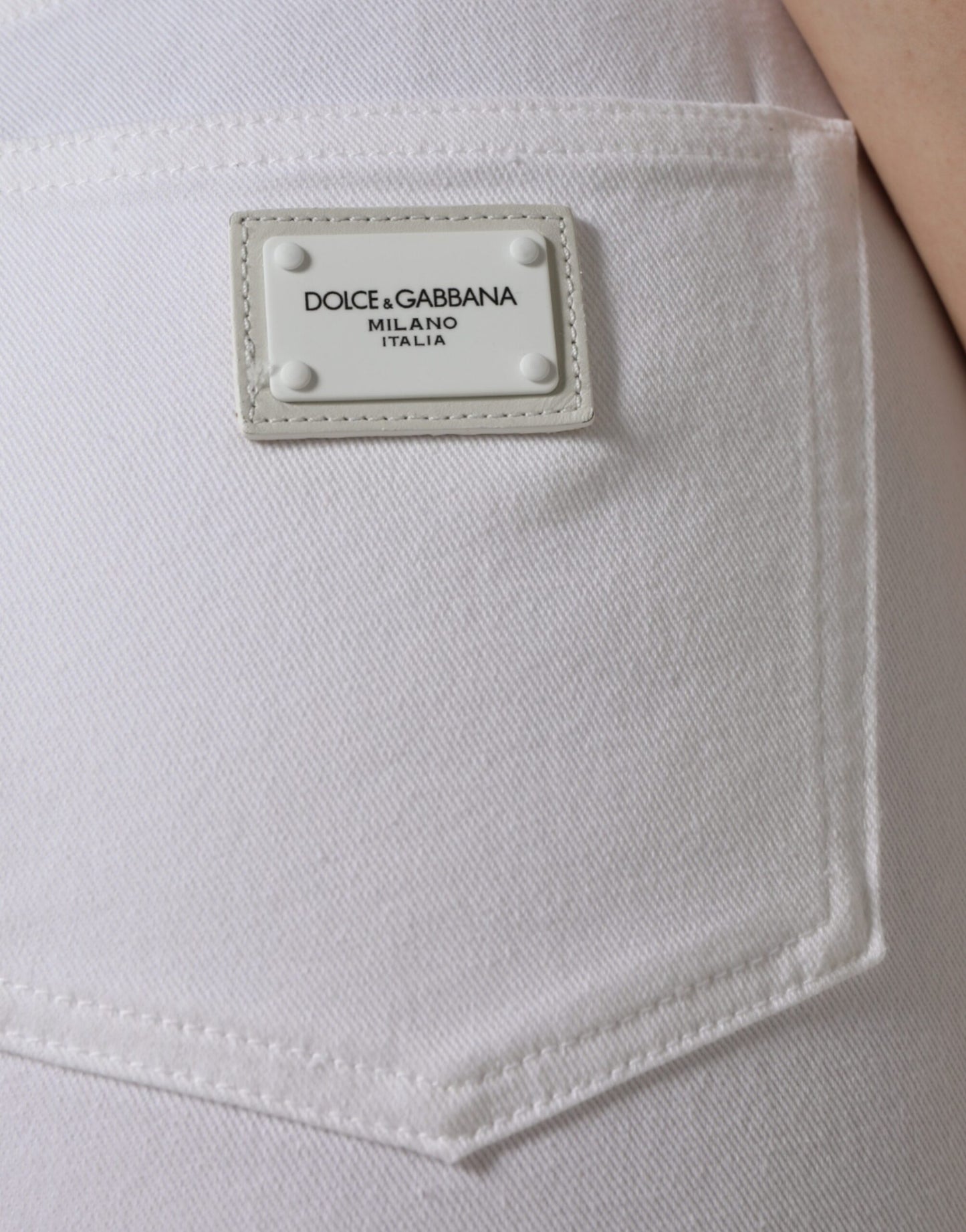 Dolce & Gabbana White Cotton Stretch AUDREY Skinny Jeans IT46 / XL