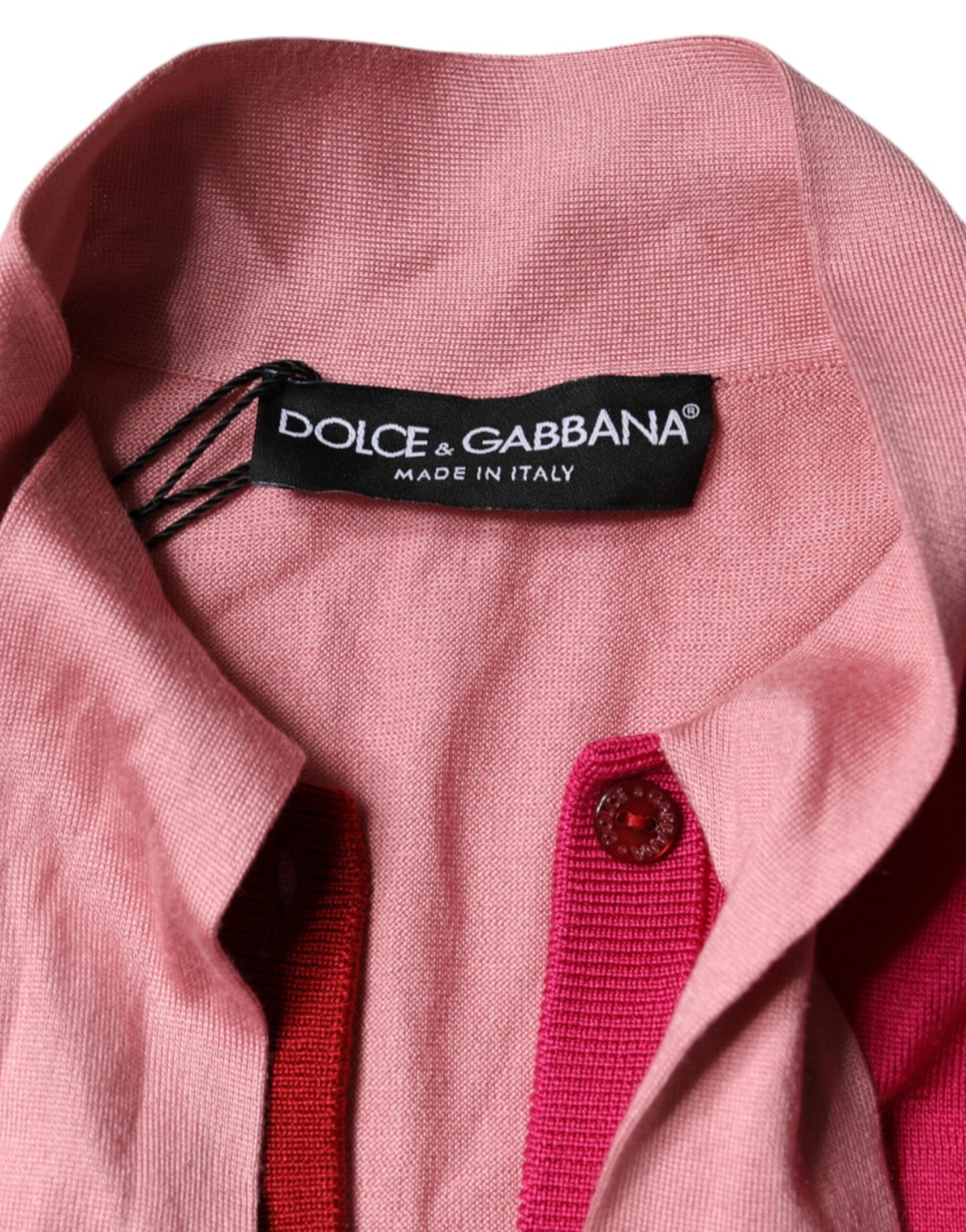 Dolce & Gabbana Pink Short Sleeves Pullover Ascot Collar Top IT36 / XS