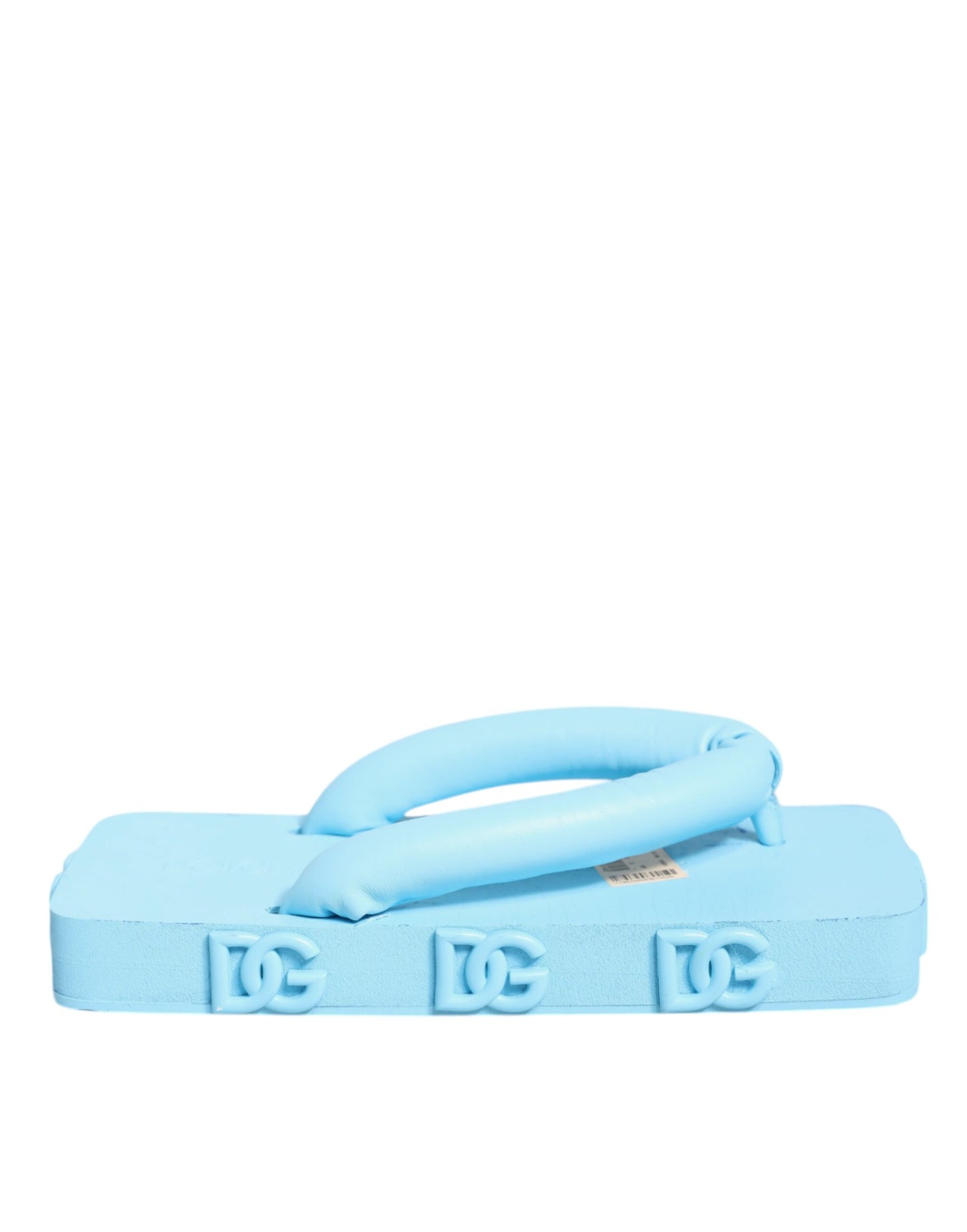 Dolce & Gabbana Light Blue Rubber Slides Flats Sandals Shoes EU39 / US9