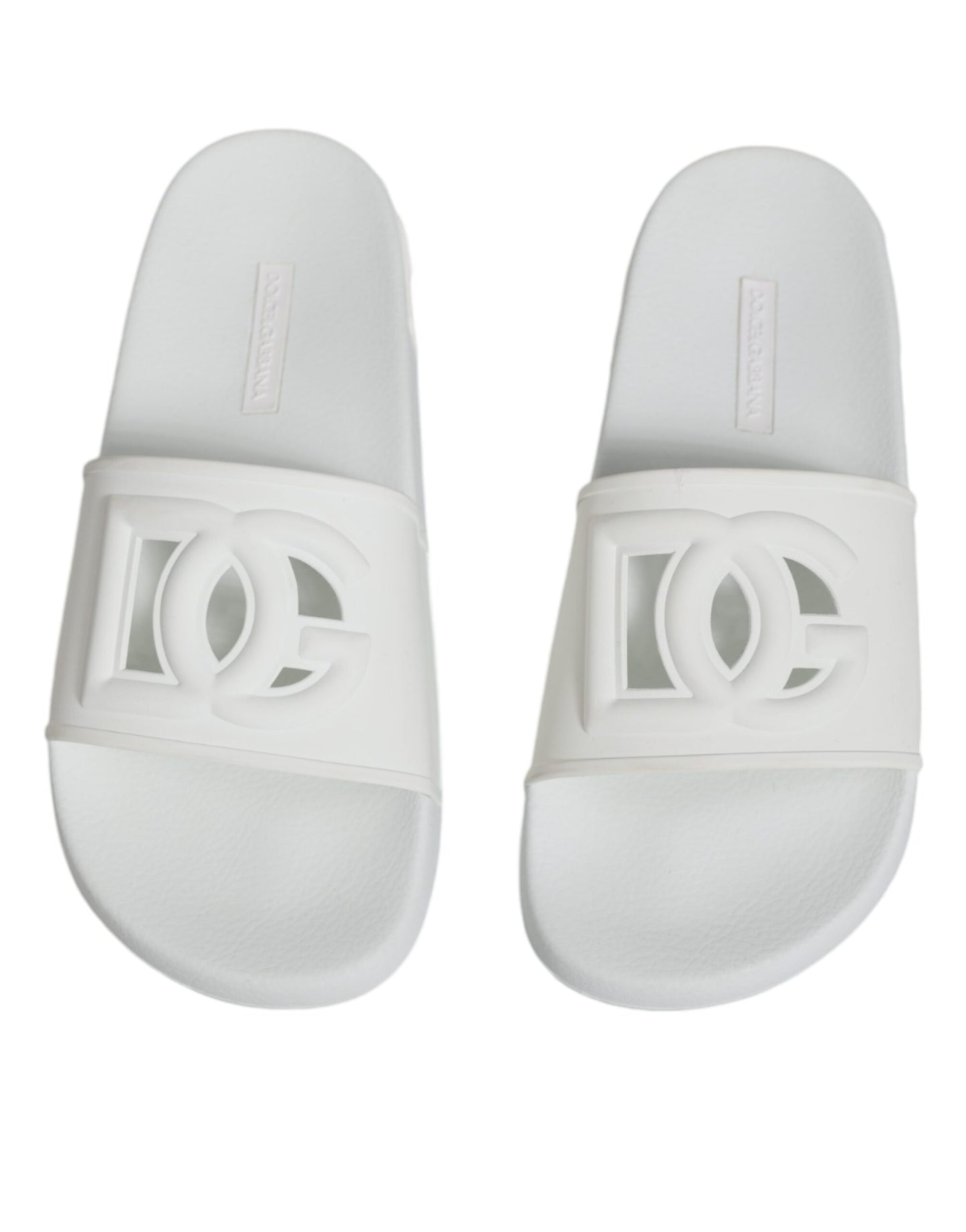 Dolce & Gabbana White Rubber Slides Sandals Beachwear Shoes EU37 / US7