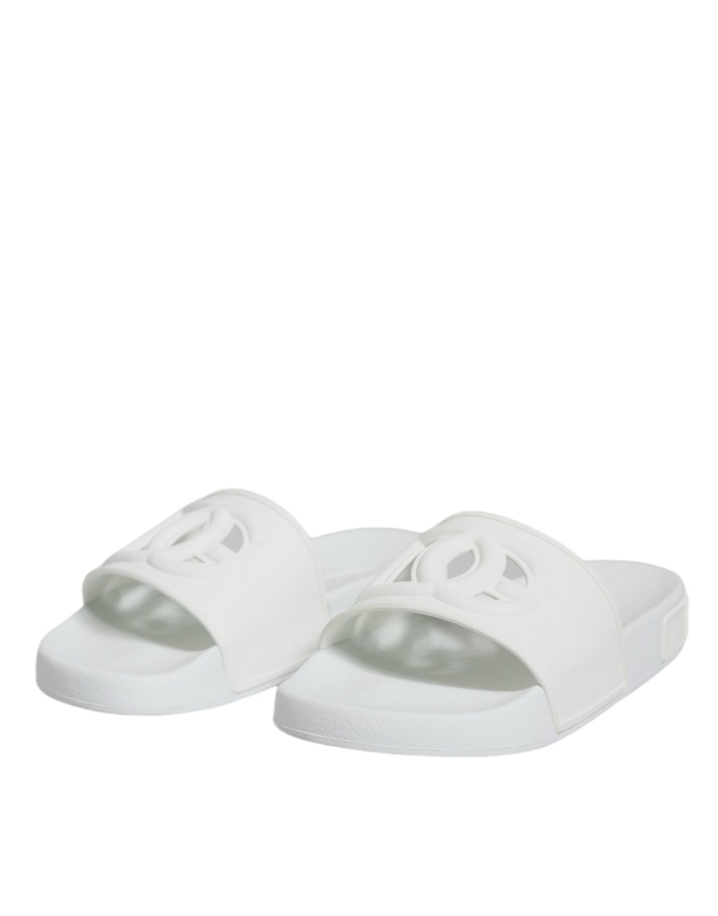 Dolce & Gabbana White Rubber Slides Sandals Beachwear Shoes EU37 / US7