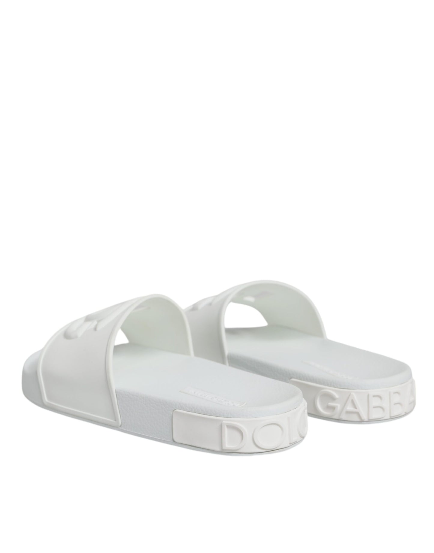 Dolce & Gabbana White Rubber Slides Sandals Beachwear Shoes EU37 / US7