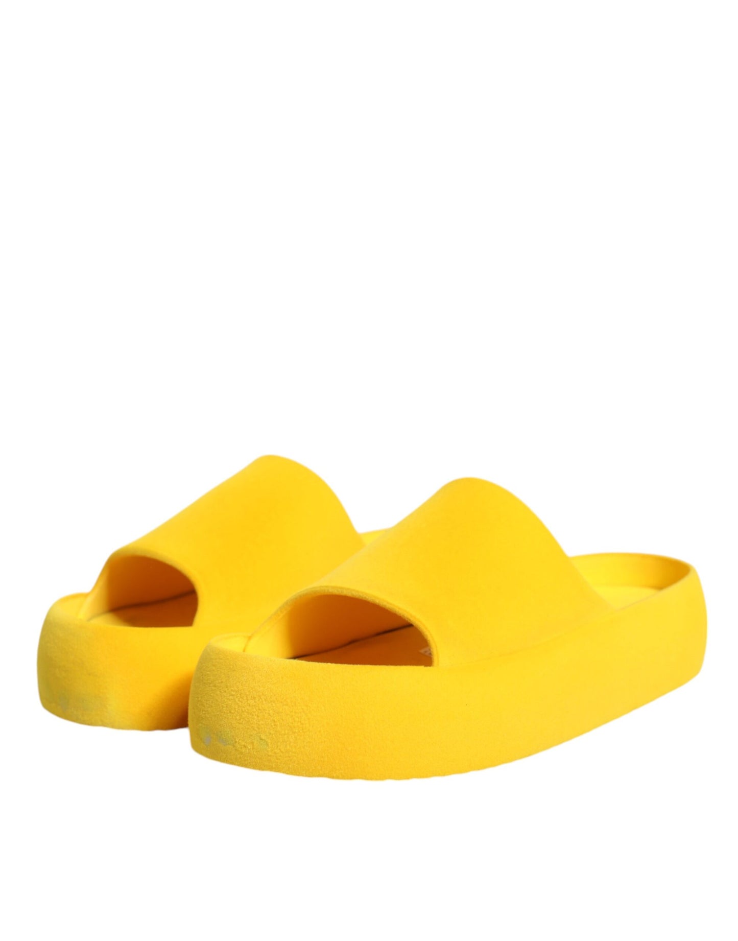 Dolce & Gabbana Yellow Rubber Slides Sandals Beachwear Shoes EU39 / US9