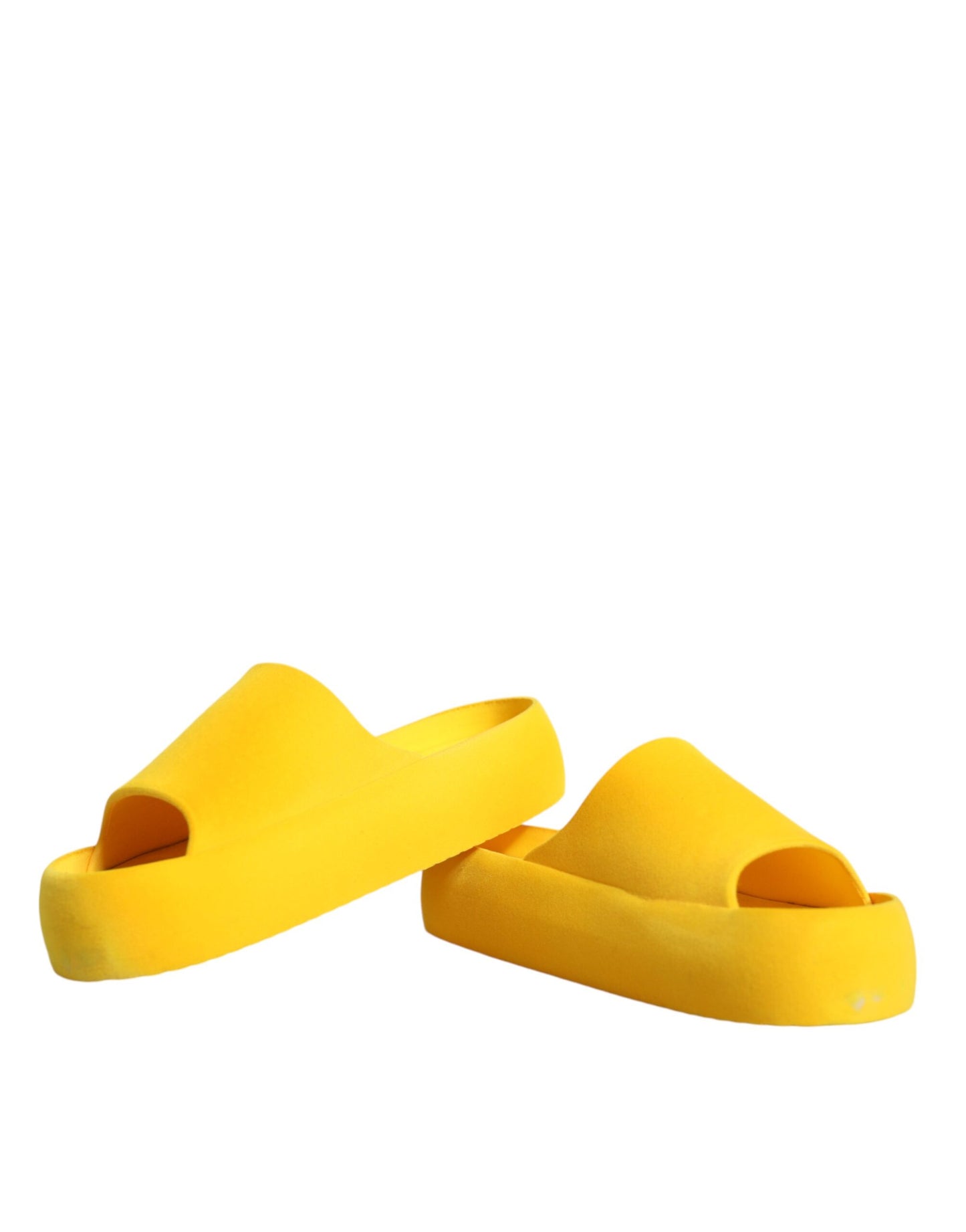 Dolce & Gabbana Yellow Rubber Slides Sandals Beachwear Shoes EU39 / US9