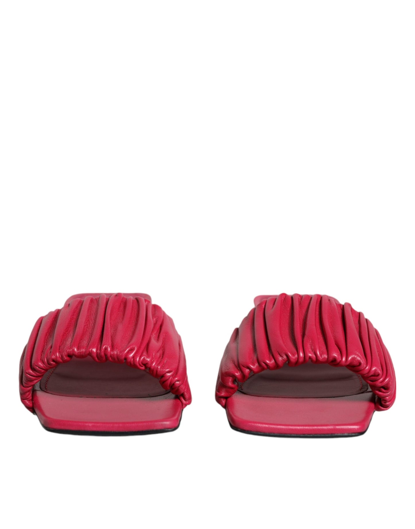 Dolce & Gabbana Fuchsia Leather Slides Flats Sandals Shoes EU39 / US9