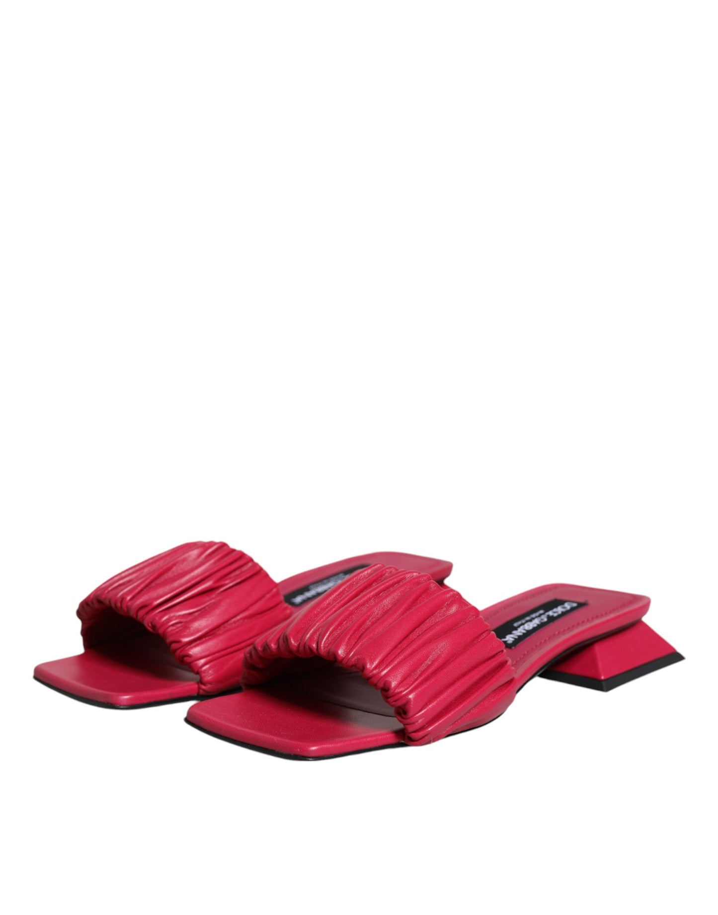 Dolce & Gabbana Fuchsia Leather Slides Flats Sandals Shoes EU39 / US9