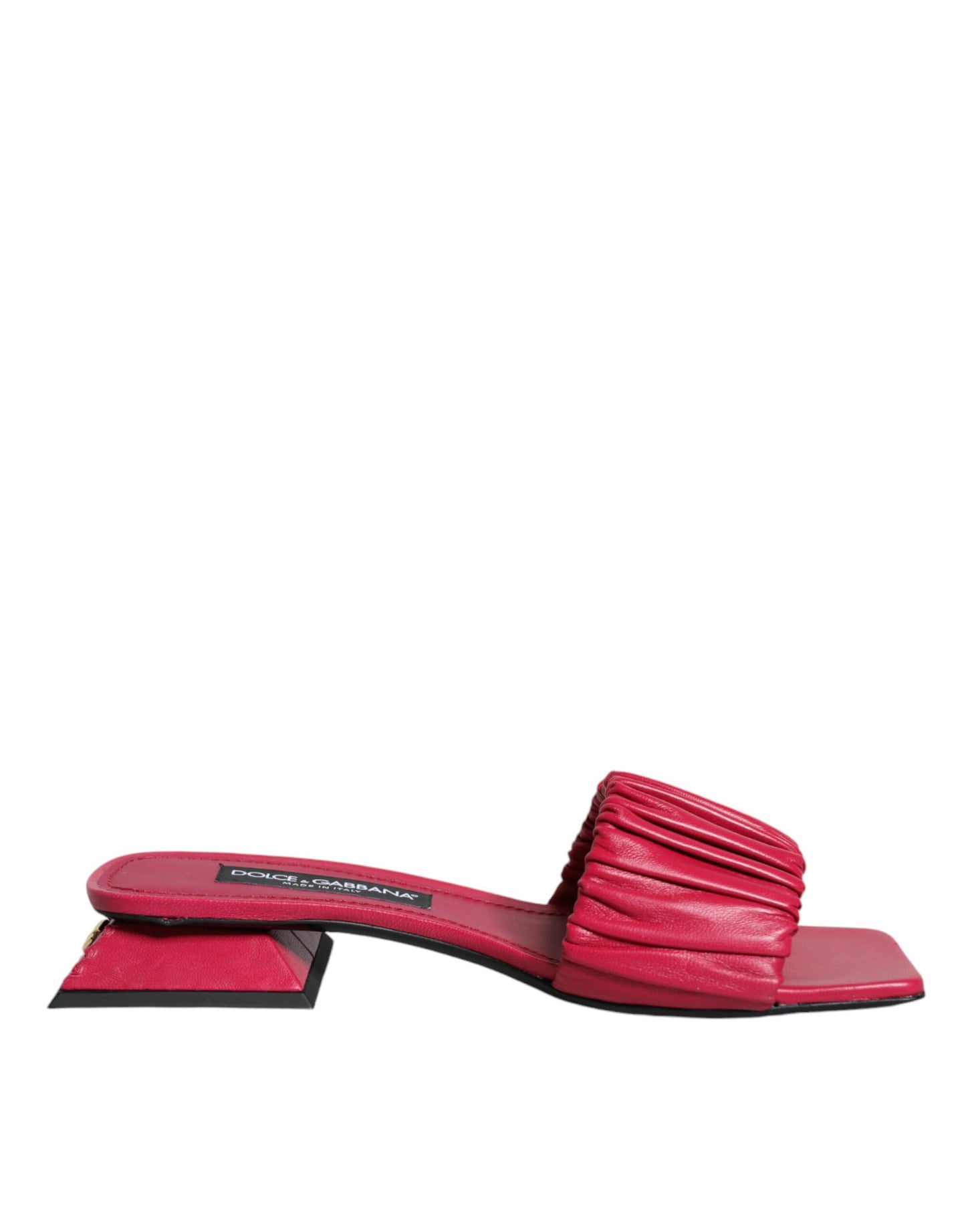 Dolce & Gabbana Fuchsia Leather Slides Flats Sandals Shoes EU39 / US9