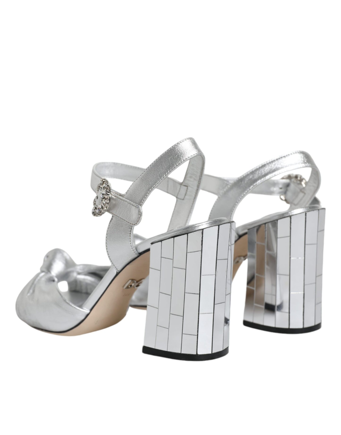 Dolce & Gabbana Silver Mirror Heels KEIRA Sandals Shoes EU38.5 / US8.5