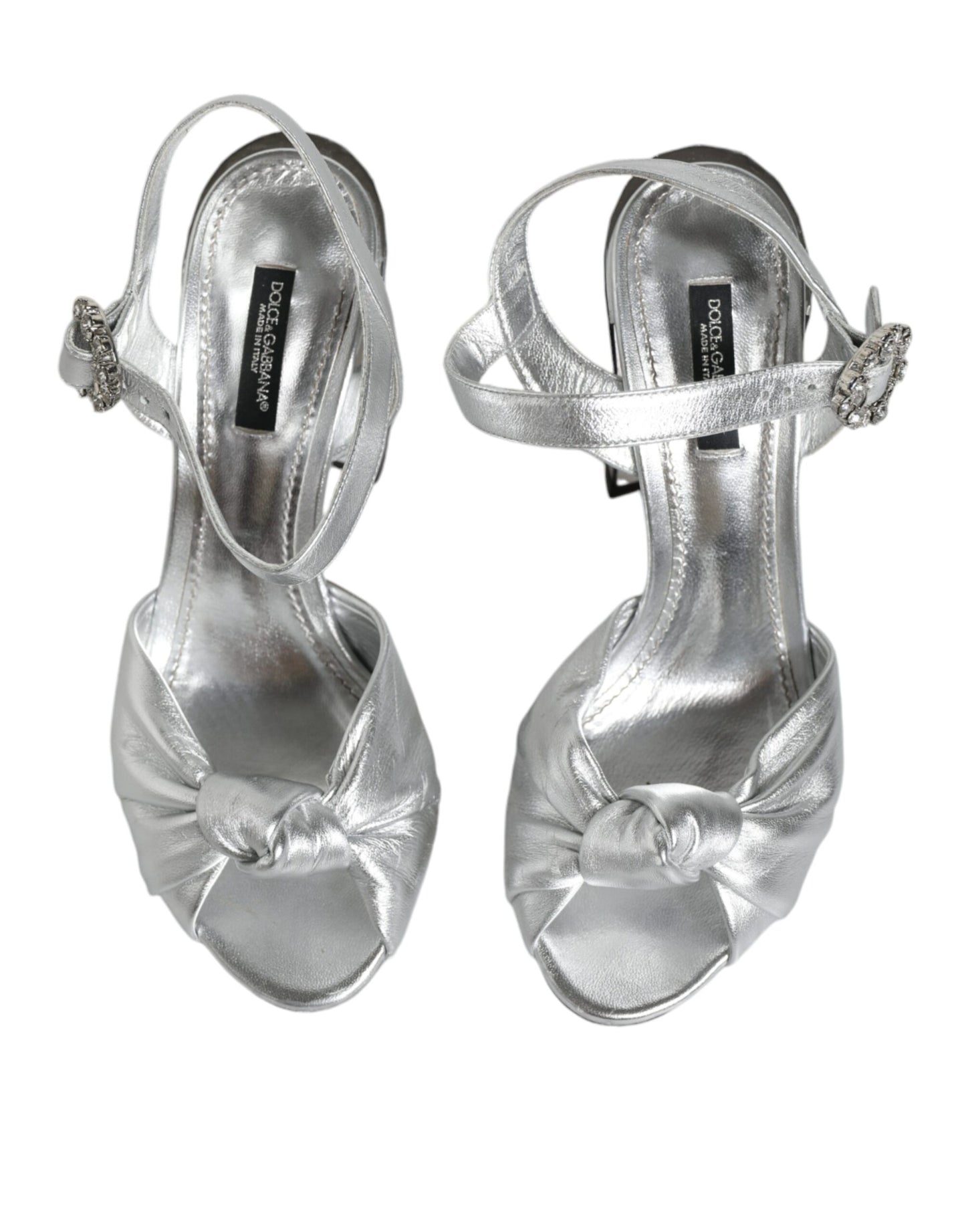 Dolce & Gabbana Silver Mirror Heels KEIRA Sandals Shoes EU37 / US7