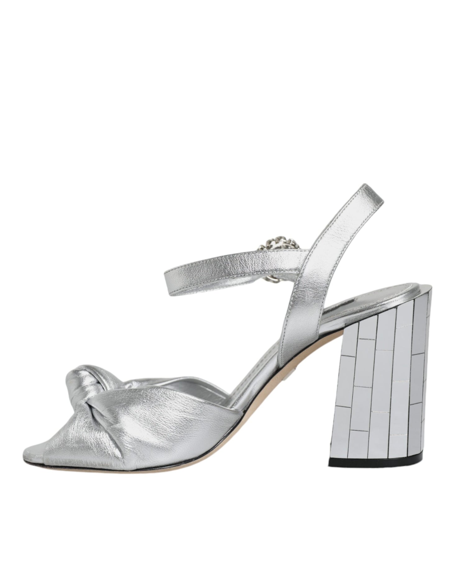 Dolce & Gabbana Silver Mirror Heels KEIRA Sandals Shoes EU37 / US7