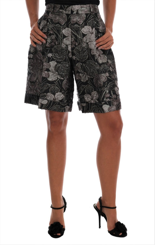 Dolce & Gabbana Elegant High-Waist Brocade Shorts IT40 | S