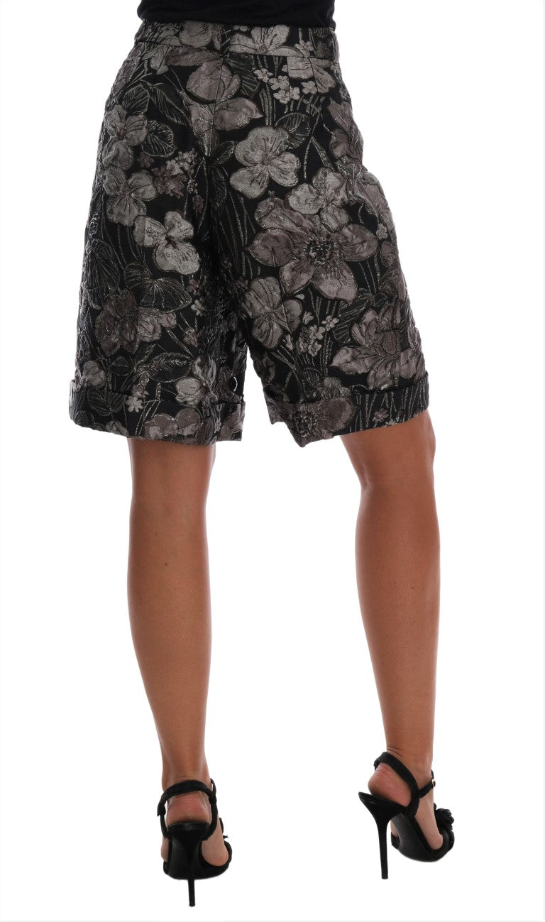 Dolce & Gabbana Elegant High-Waist Brocade Shorts IT40 | S