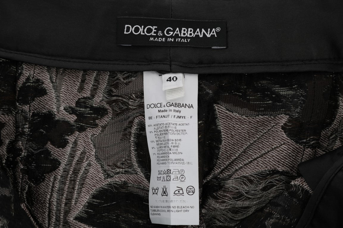 Dolce & Gabbana Elegant High-Waist Brocade Shorts IT40 | S