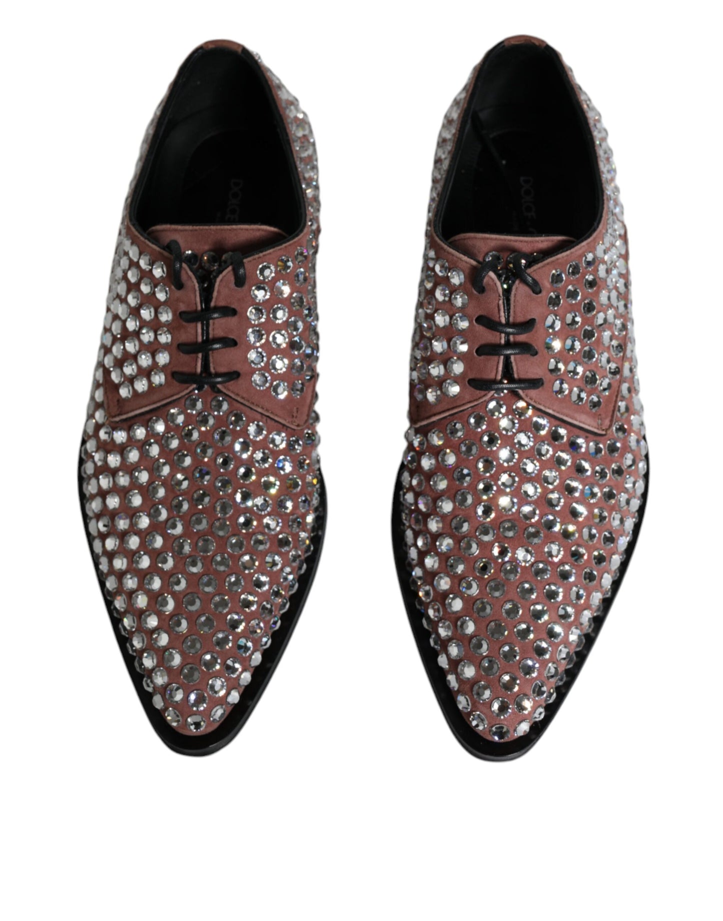 Dolce & Gabbana Brown Strass Embellished Derby Dress Shoes EU39 / US9